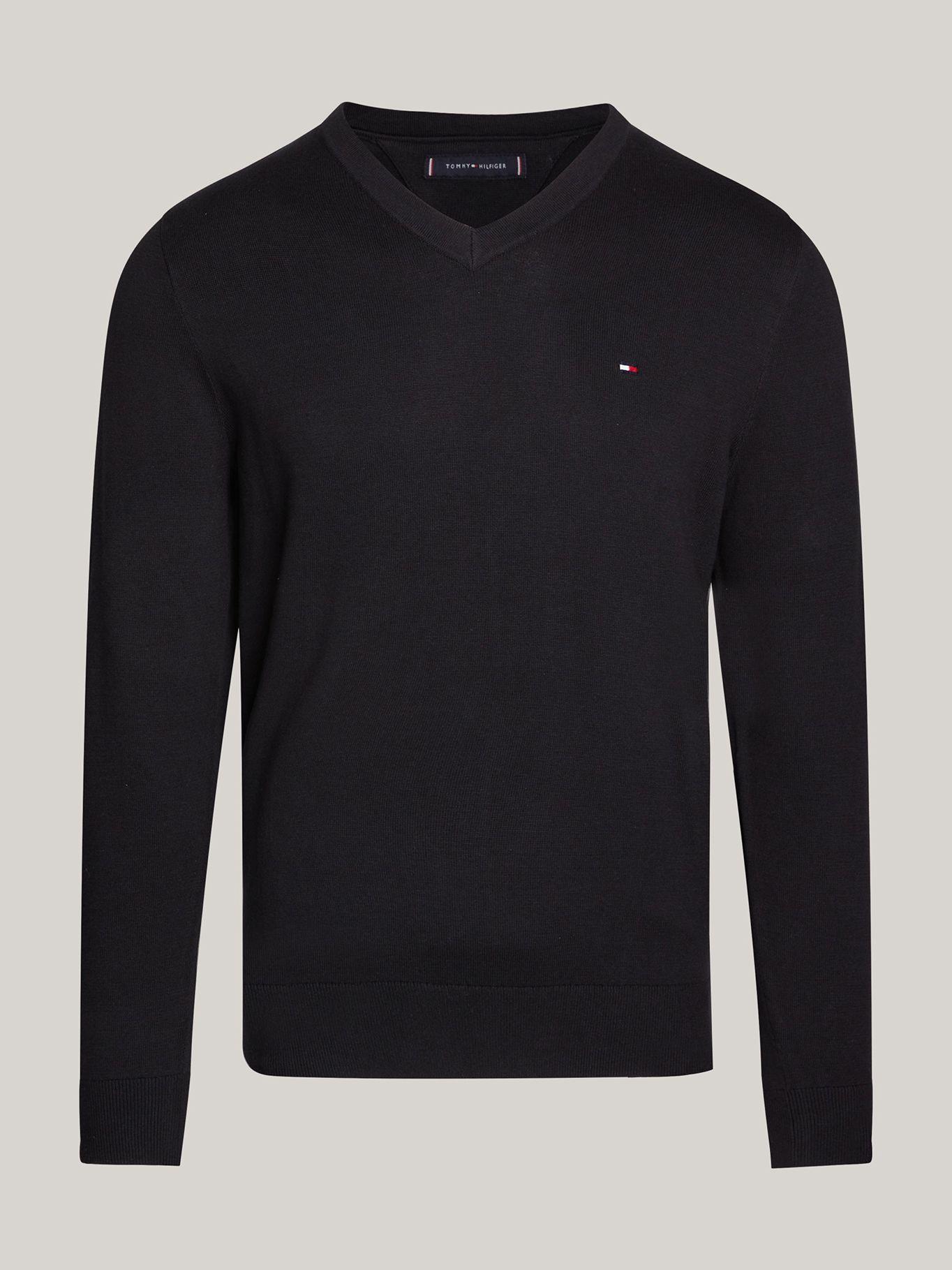 SWEATER BÁSICO V-NECK SIGNATURE NEGRO TOMMY HILFIGER-4