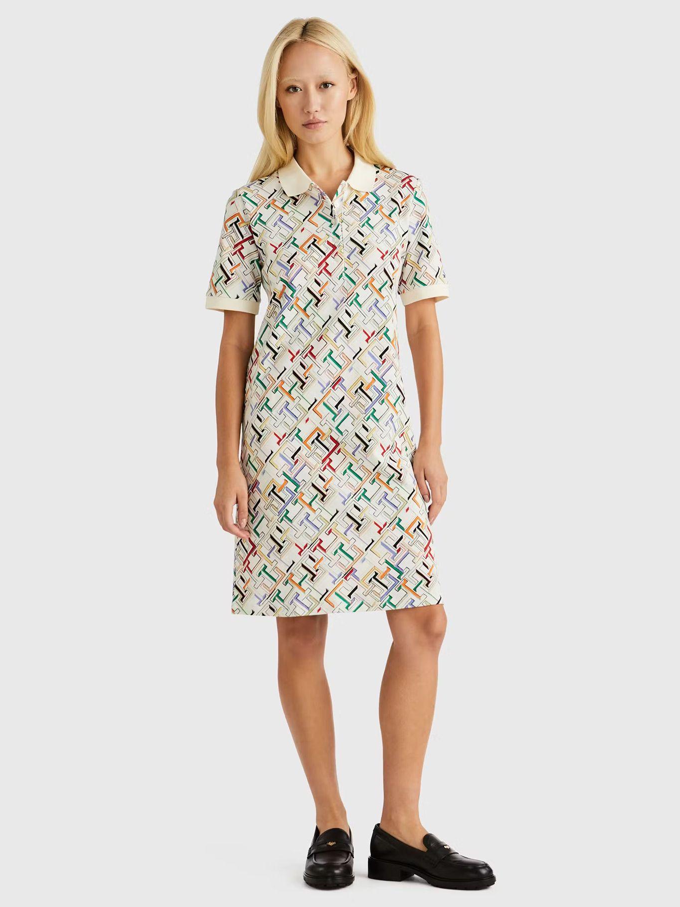 Vestido Polo Estampado Monog Multicolor Tommy Hilfiger-0