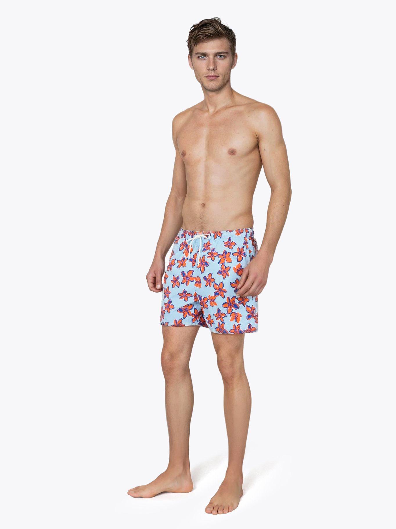 Traje De Baño C/ Estampado Celeste Tommy Hilfiger-0