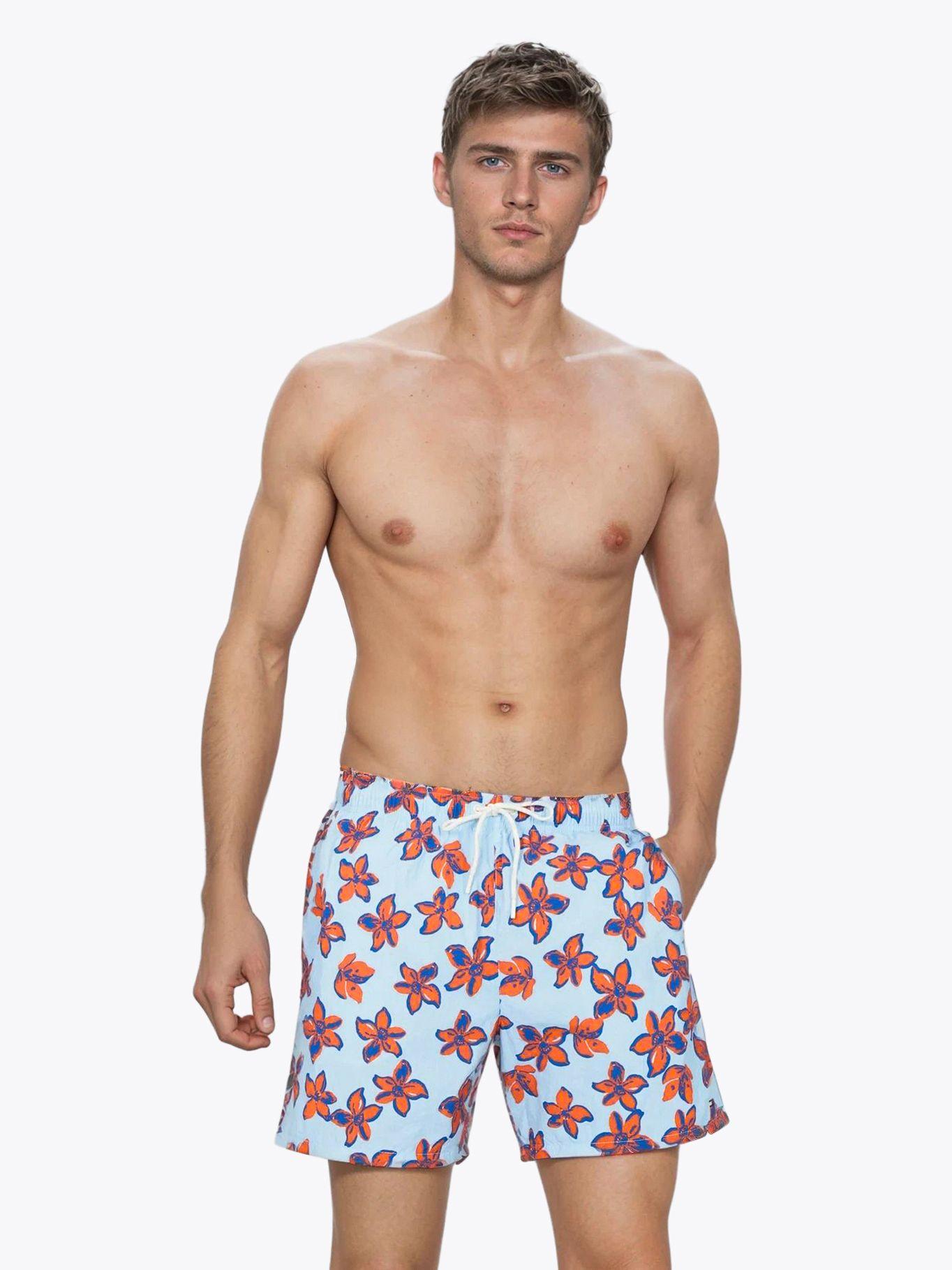 Traje De Baño C/ Estampado Celeste Tommy Hilfiger-1