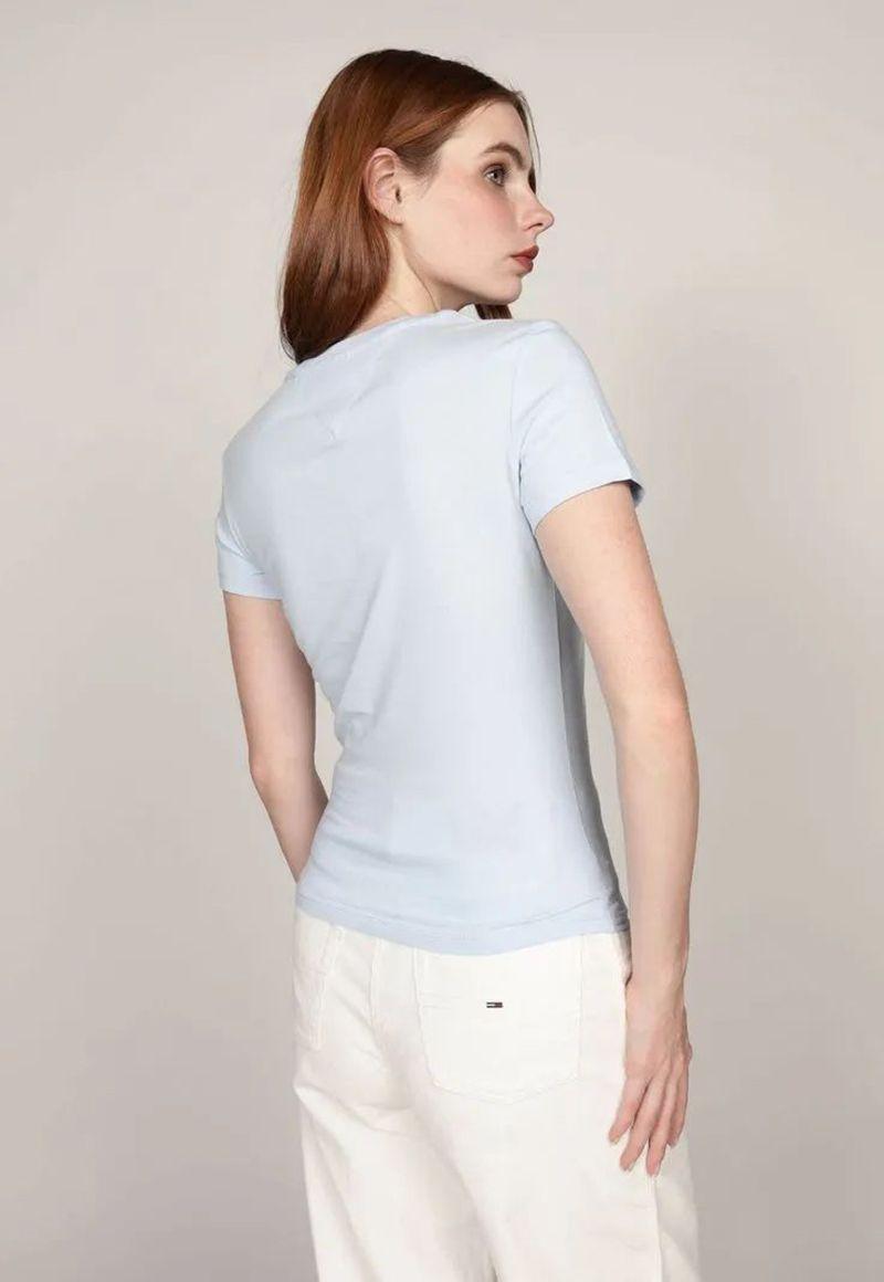 Polera Linear Con Logo Slim Fit Celeste Tommy Jeans-2