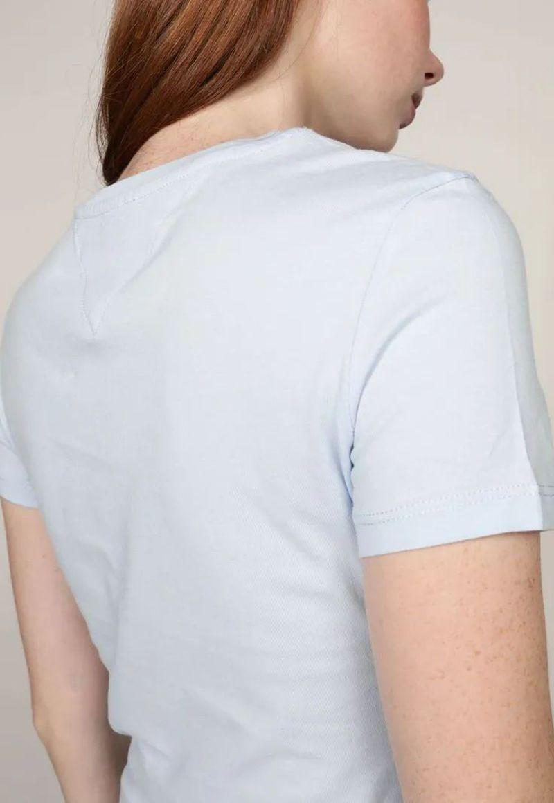 Polera Linear Con Logo Slim Fit Celeste Tommy Jeans-4