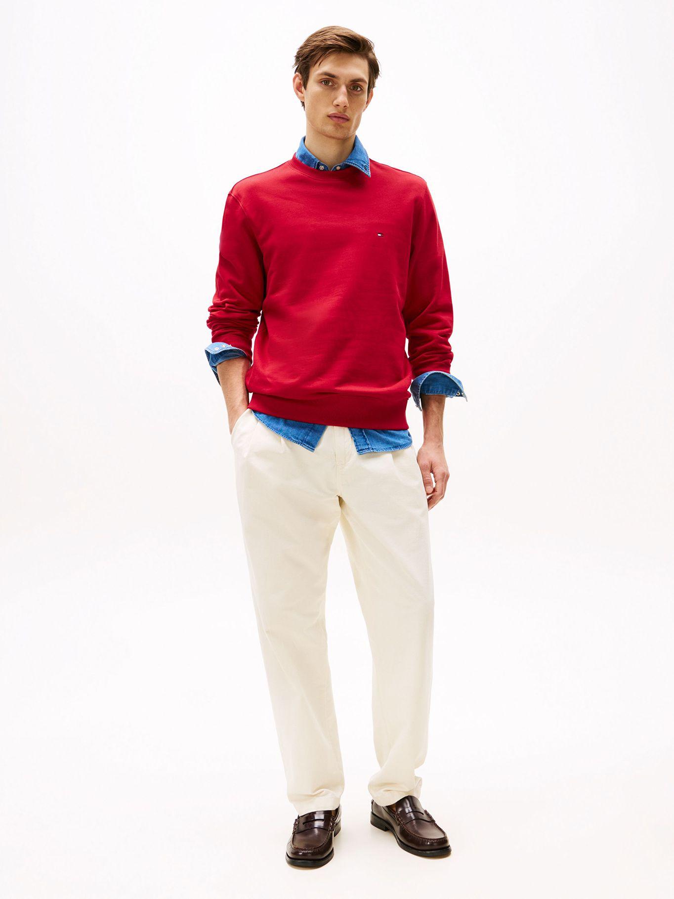 Polerón Solid de Cuello Redondo Rojo Tommy Hilfiger-1