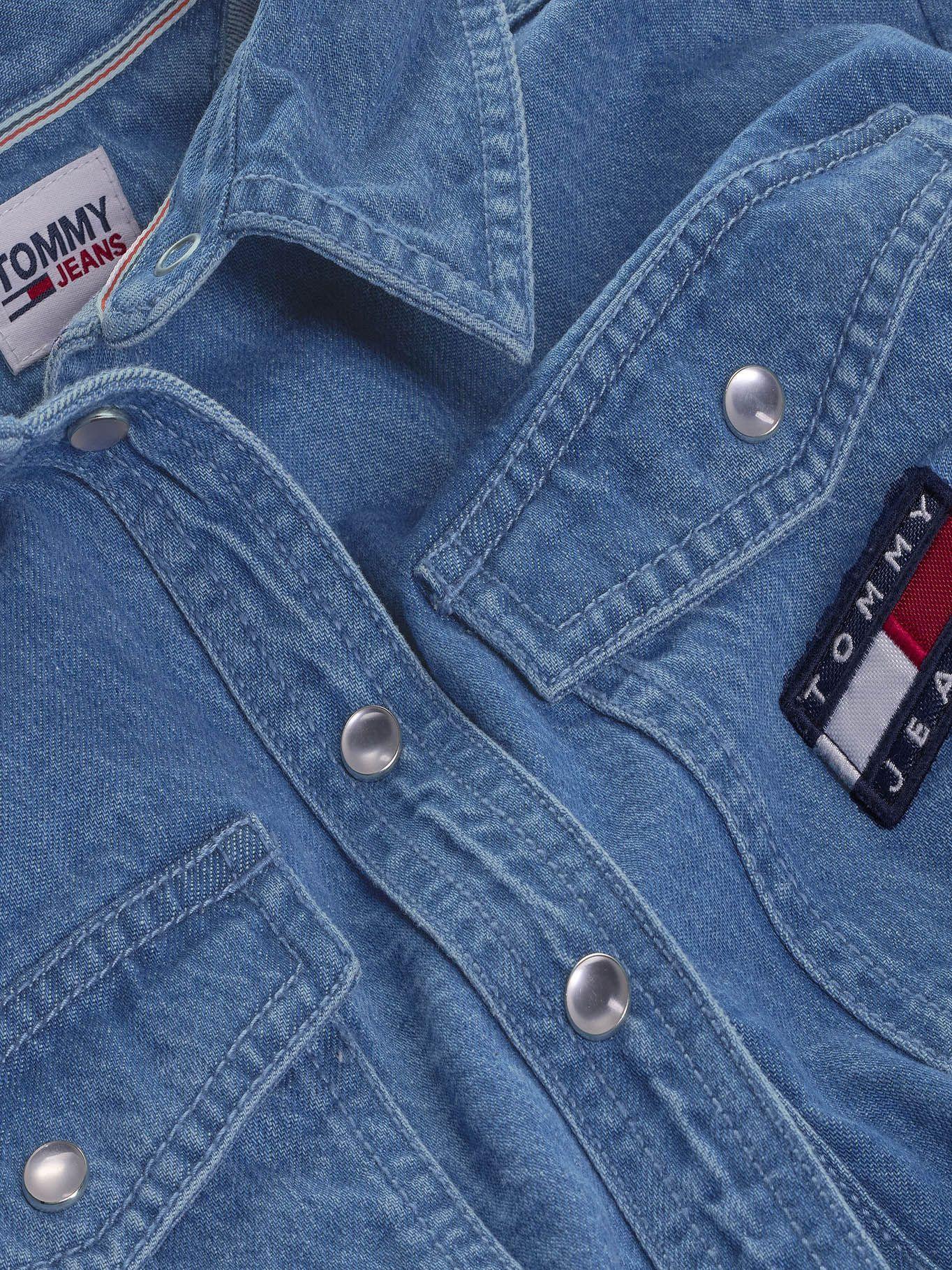 Camisa Denim Cropped Con Logo Azul Tommy Jeans-2