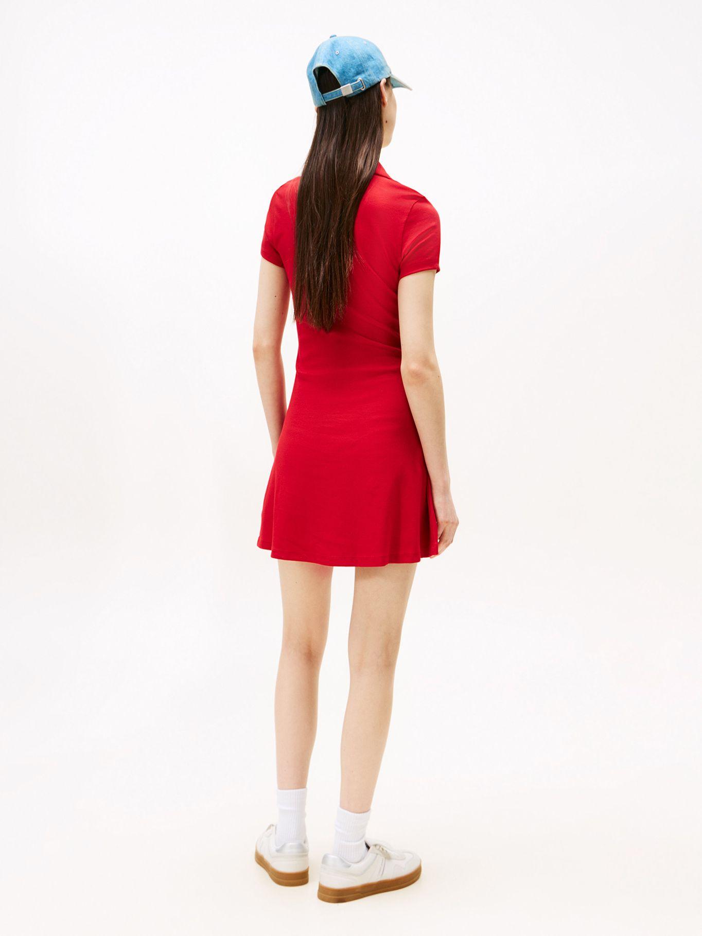 Vestido Tipo Polo Con Logo Rojo Tommy Jeans-1