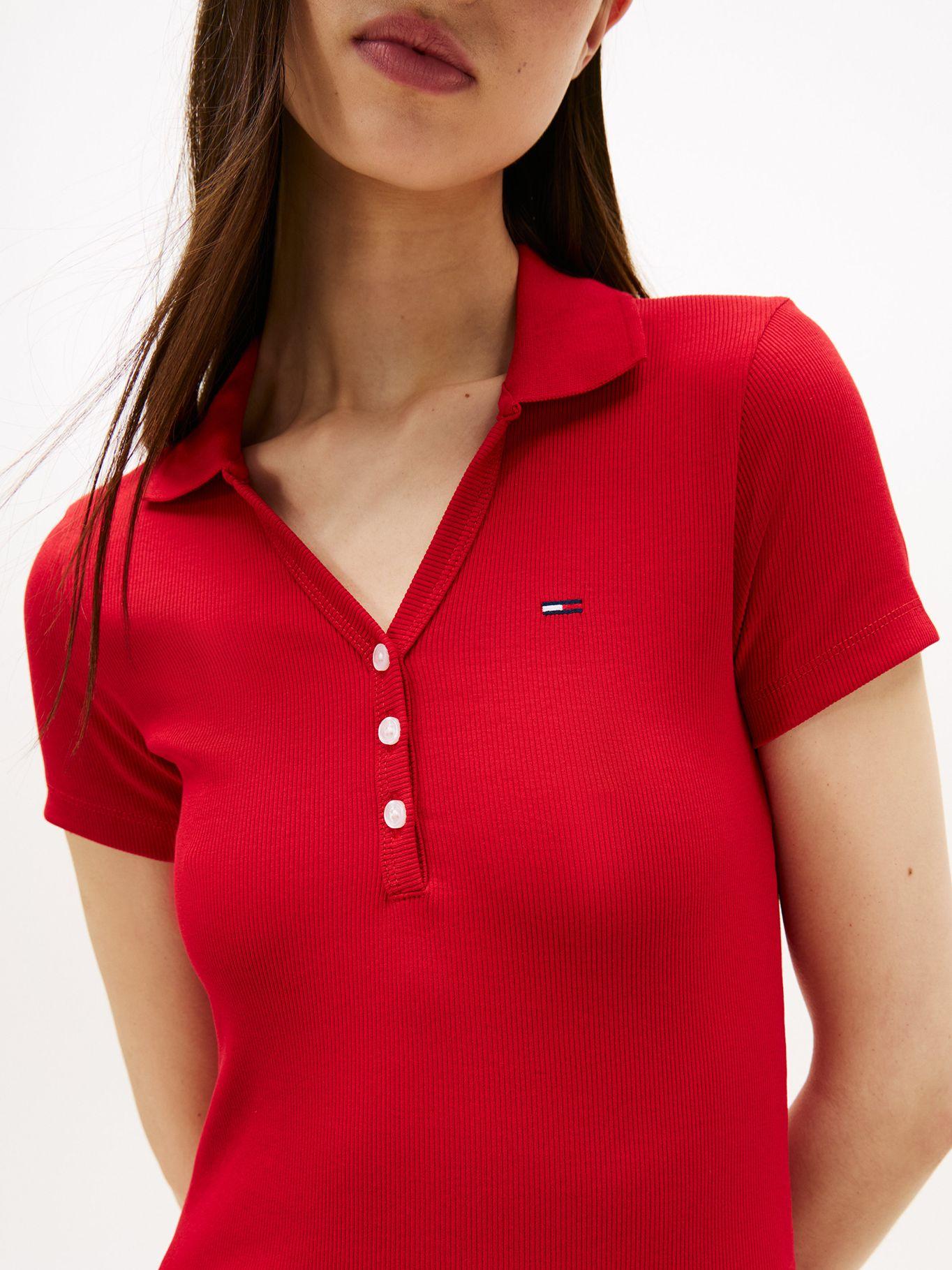 Vestido Tipo Polo Con Logo Rojo Tommy Jeans-3