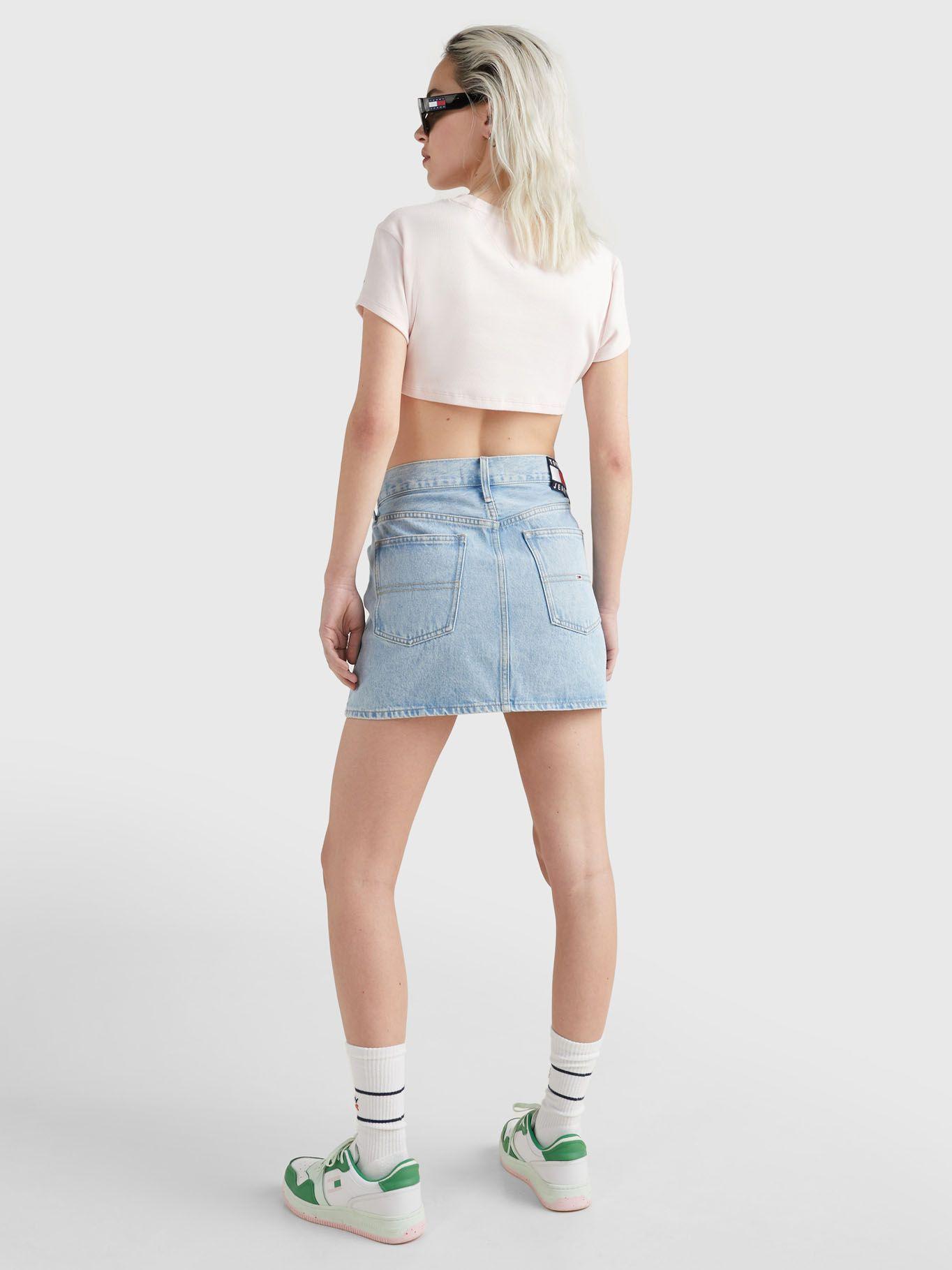 Polera Super Cropped Logo Invertido Rosado Tommy Jeans-2