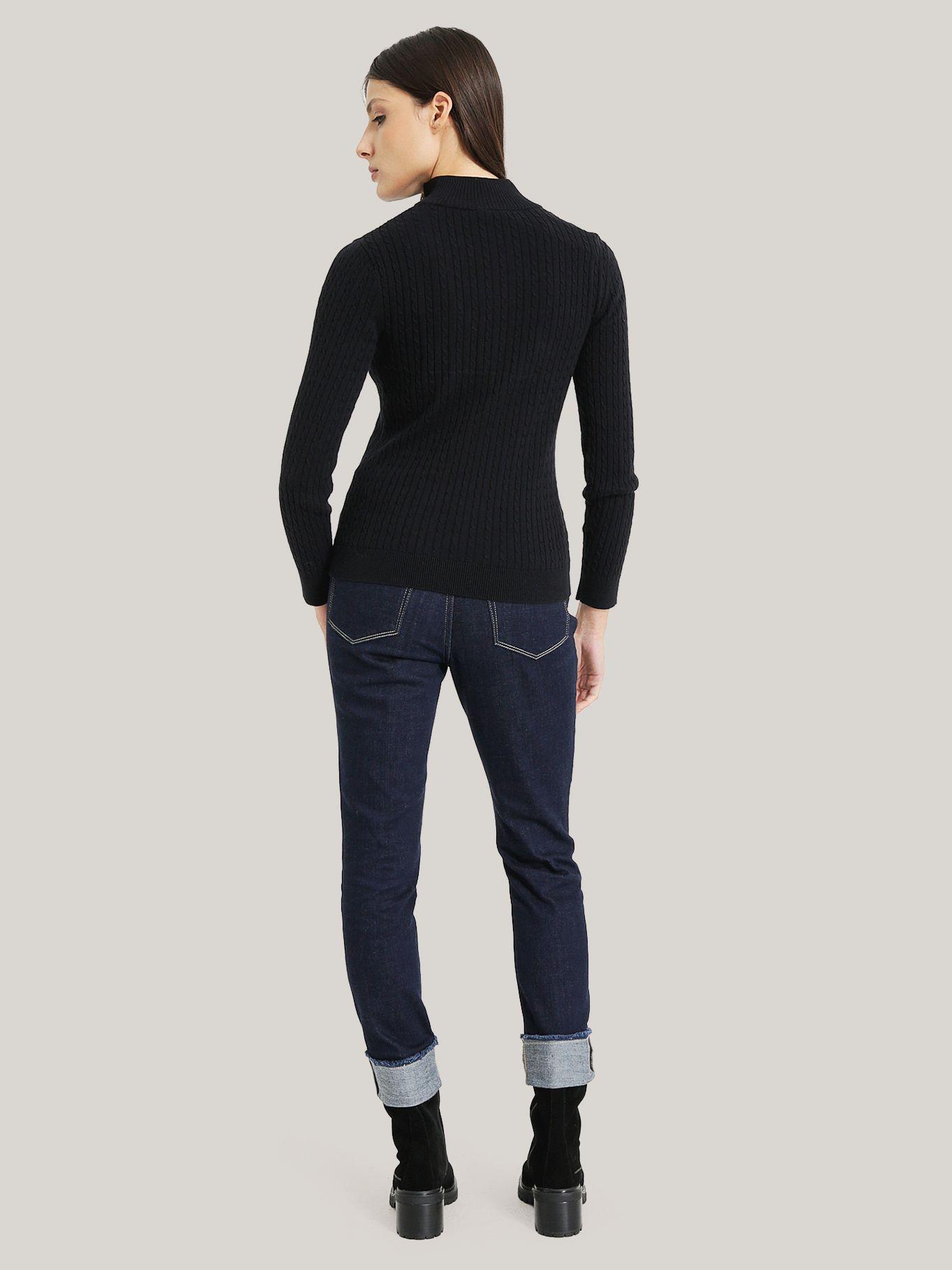 SWEATER SOLID DE ALGODÓN CIERRE NEGRO TOMMY HILFIGER-2