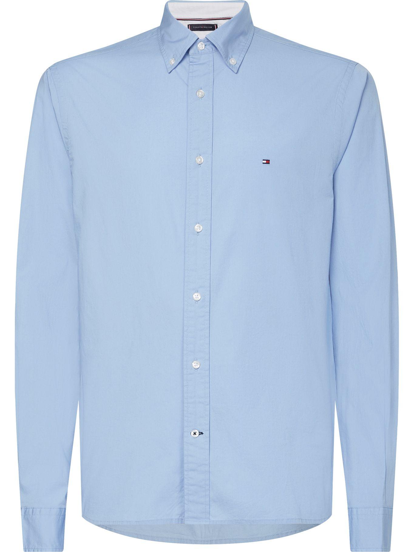 Camisa Classic Flex Con Logo Celeste Tommy Hilfiger-0