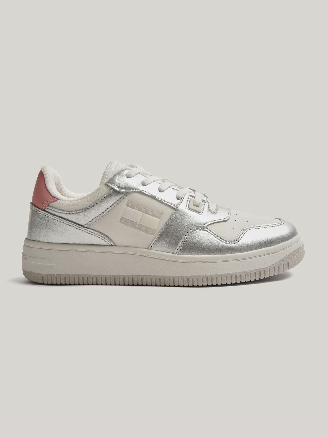 Zapatillas Retro De Cuero Gris Tommy Hilfiger-4