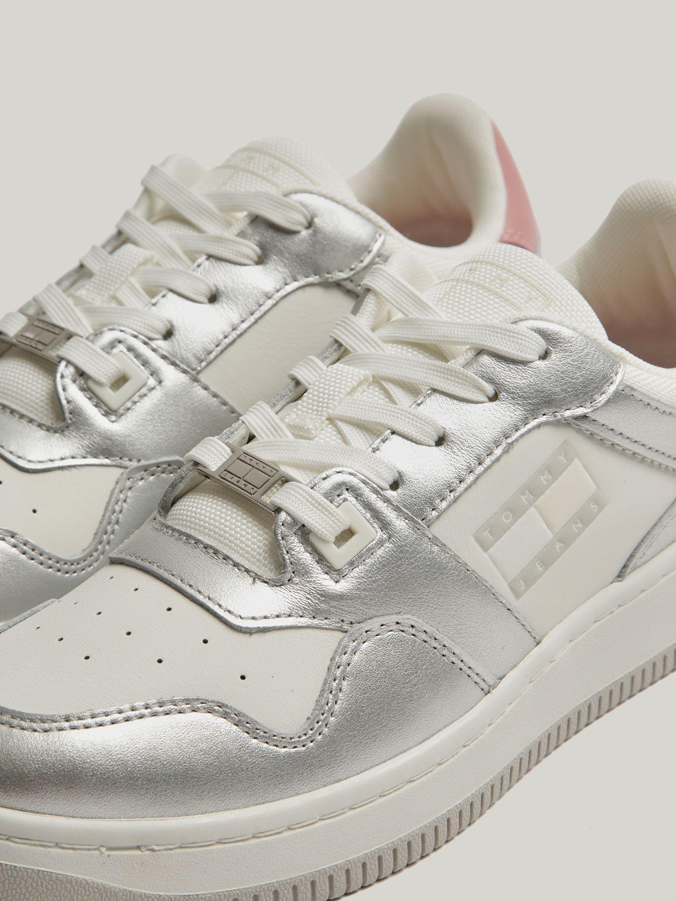 Zapatillas Retro De Cuero Gris Tommy Hilfiger-6