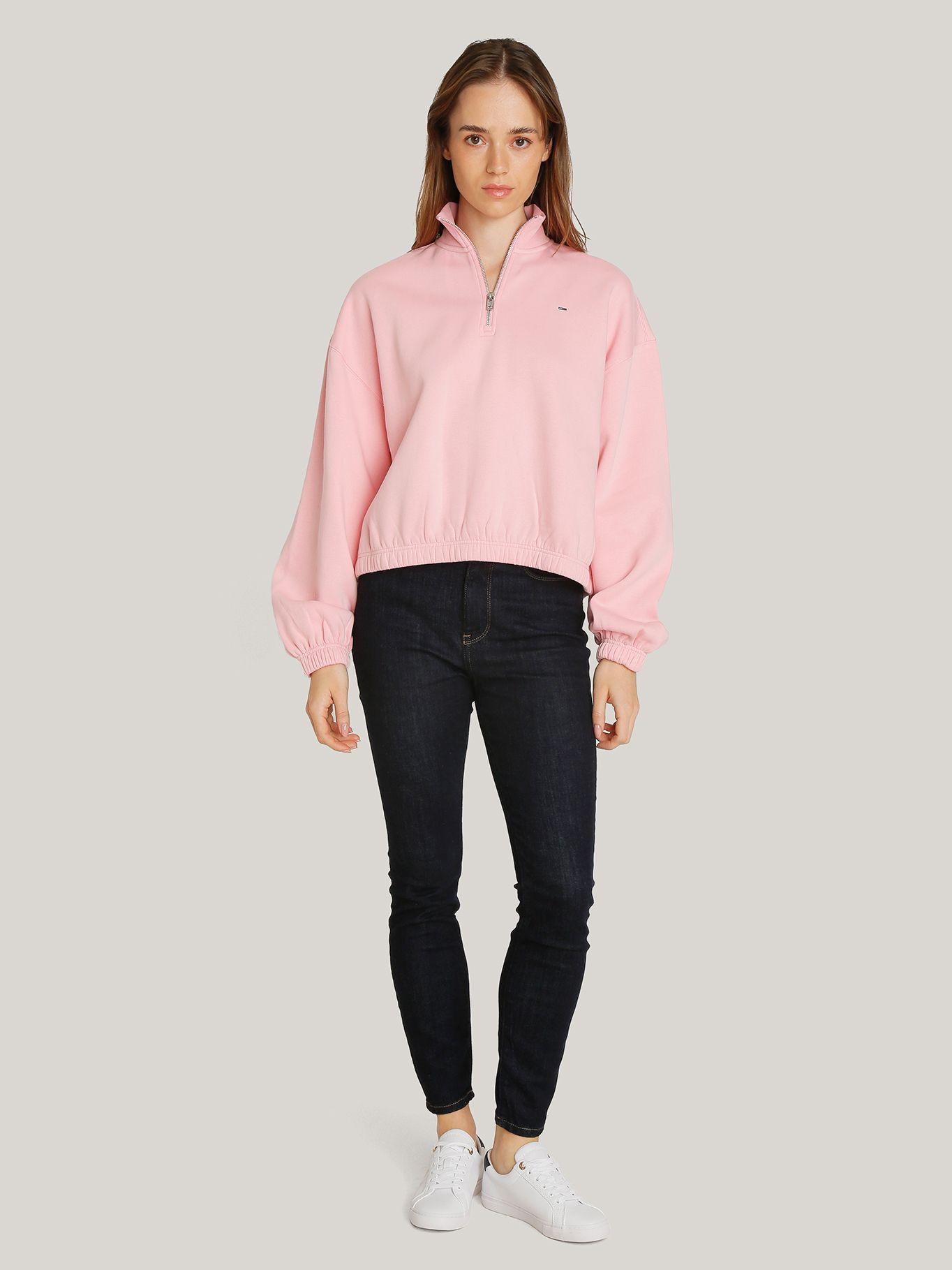 Polerón Cropped Con Cierre Rosado Tommy Hilfiger-1