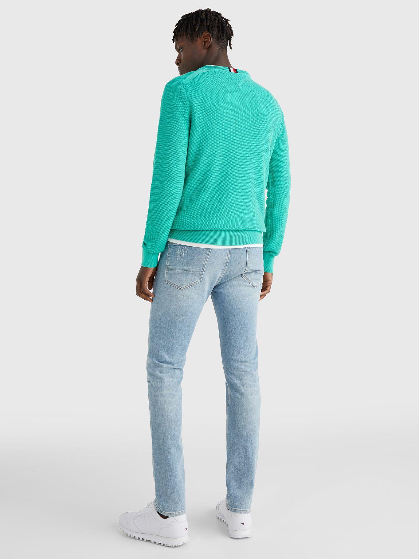 Sweater Structure C-Neck Verde Tommy Hilfiger JN2-1