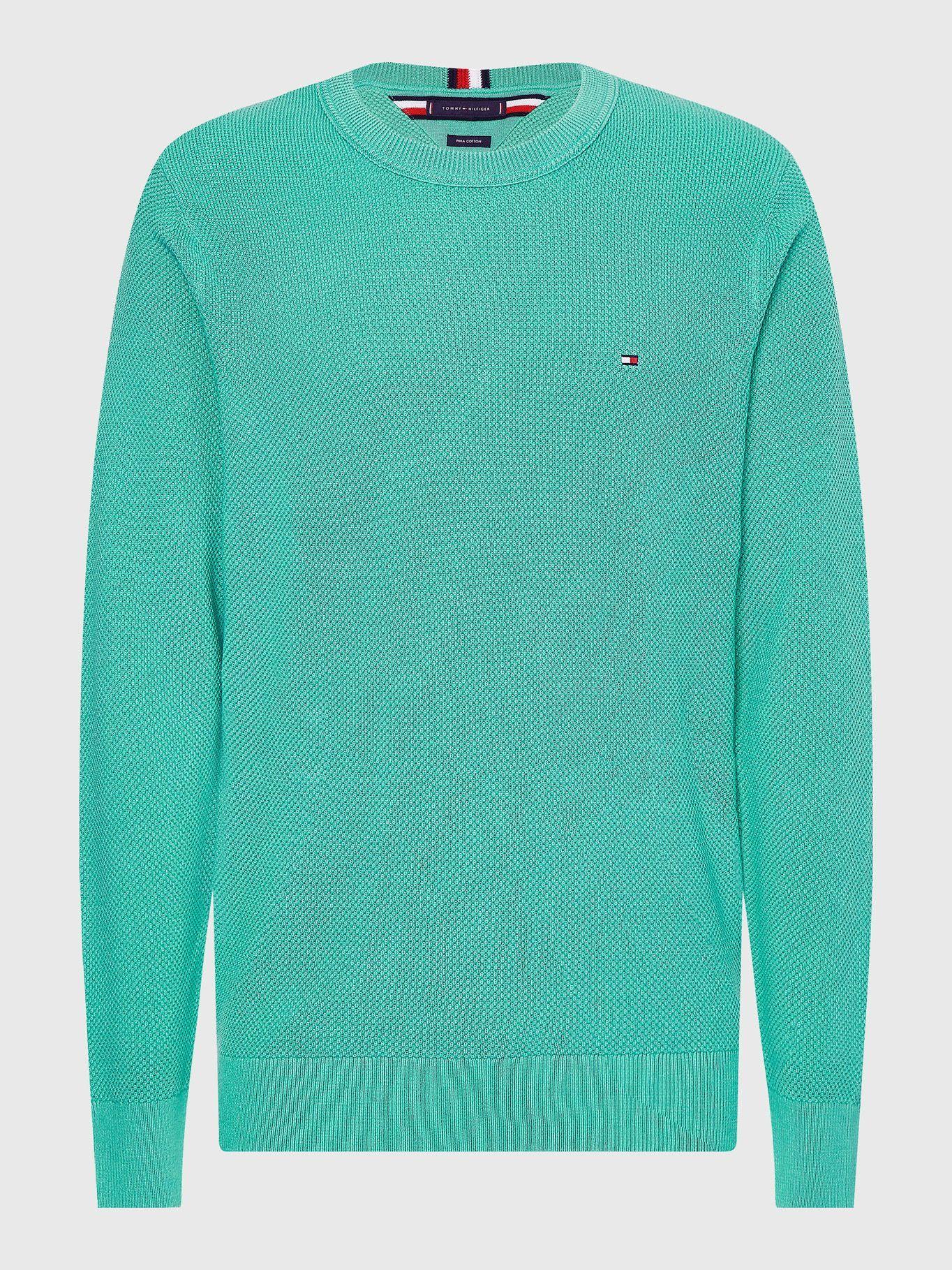 Sweater Structure C-Neck Verde Tommy Hilfiger JN2-4
