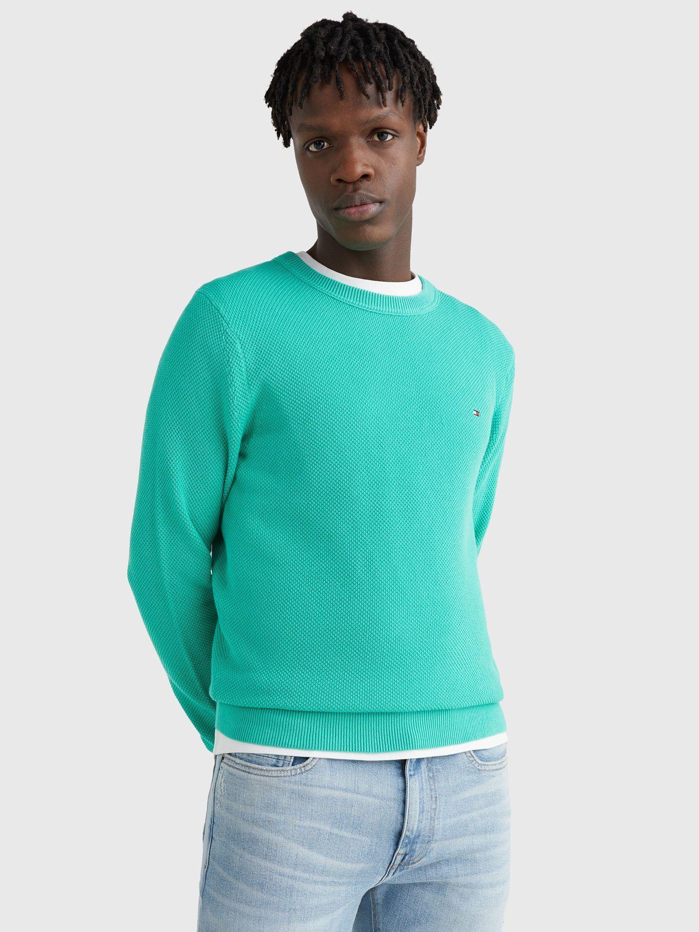 Sweater Structure C-Neck Verde Tommy Hilfiger JN2-0