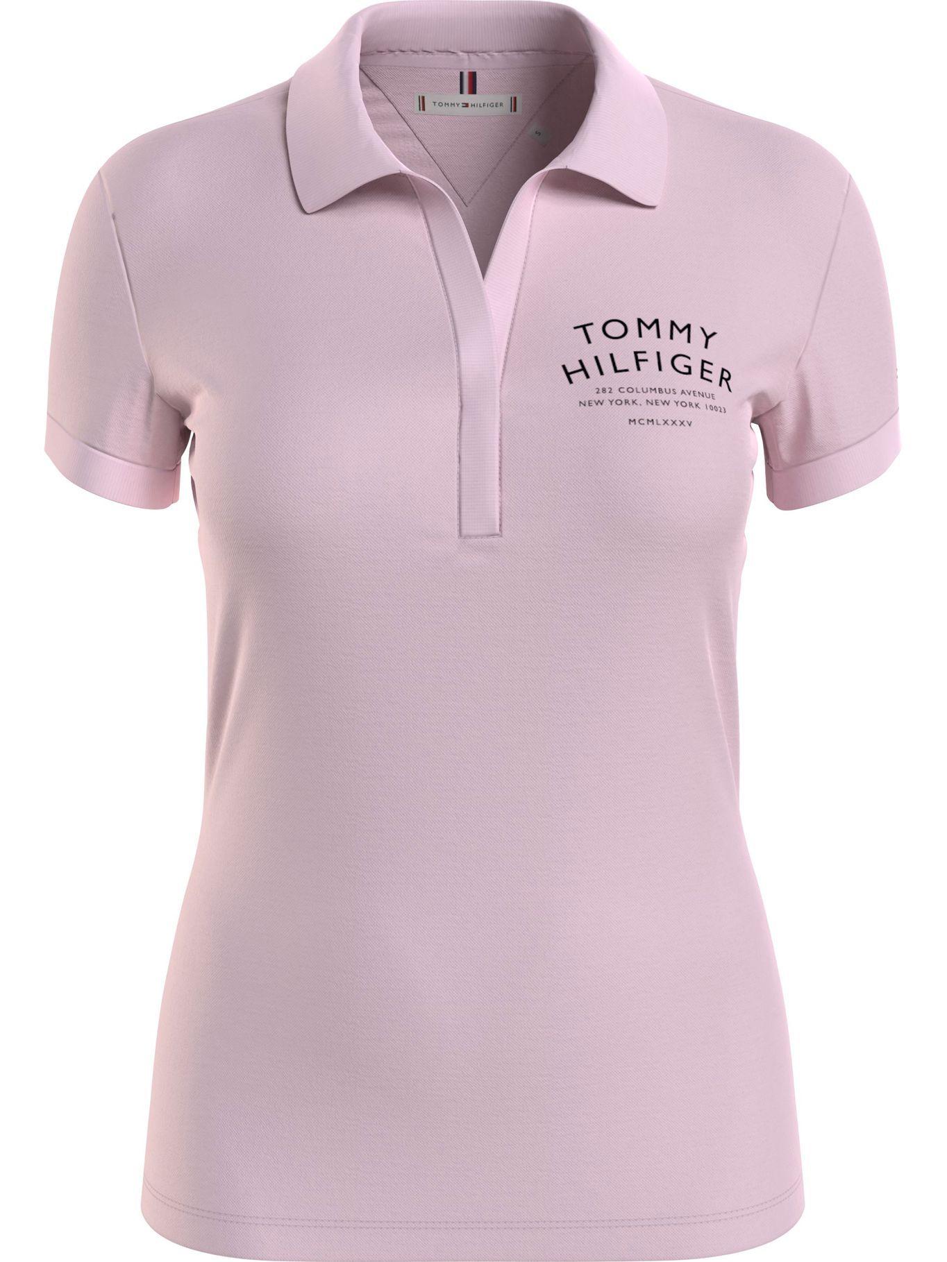 Polo Slim Fit Logo Text Lila Tommy Hilfiger MY2-0