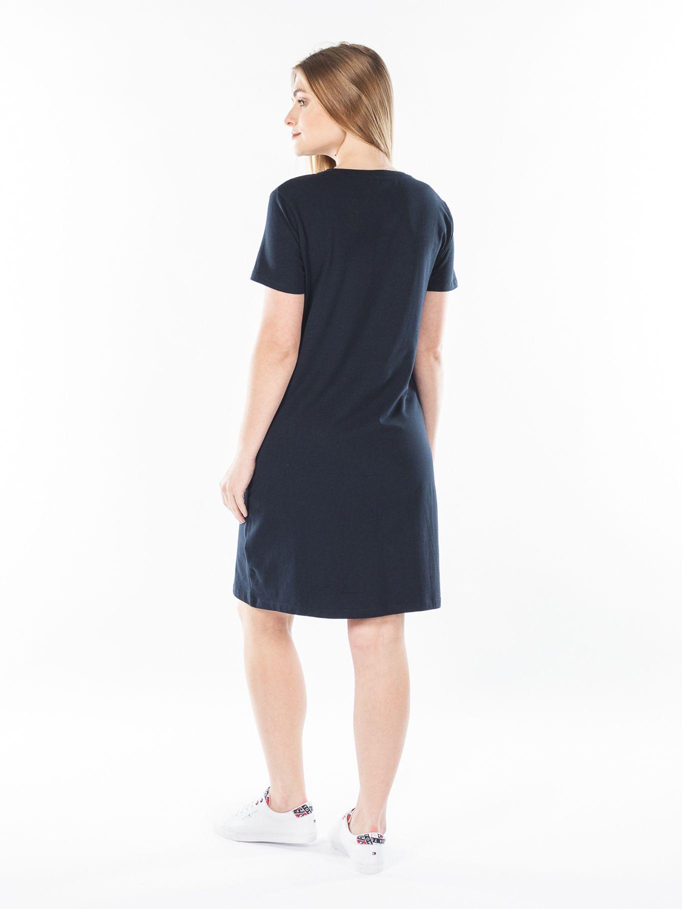 Vestido Camisero Logo Flag Azul Tommy Hilfiger-1