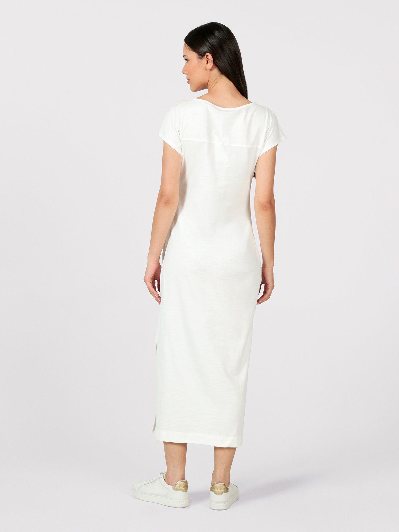 Vestido Midi Con Cuello Bote Blanco Tommy Hilfiger-1