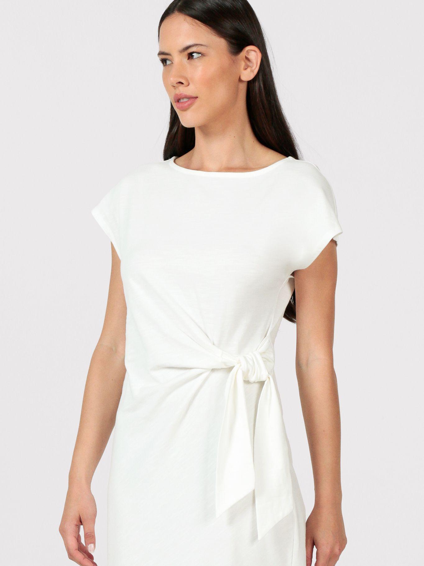 Vestido Midi Con Cuello Bote Blanco Tommy Hilfiger-3