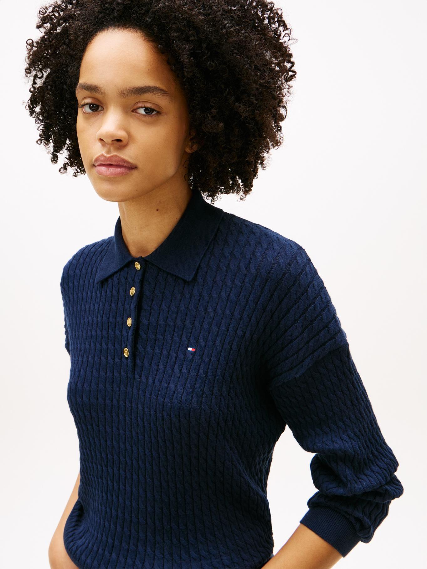 Sweater Polo De Punto Trenzado-3