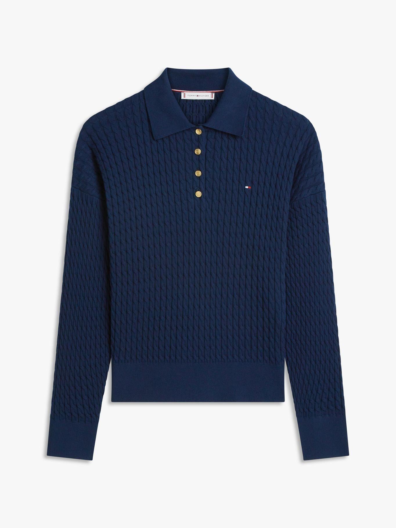 Sweater Polo De Punto Trenzado-4