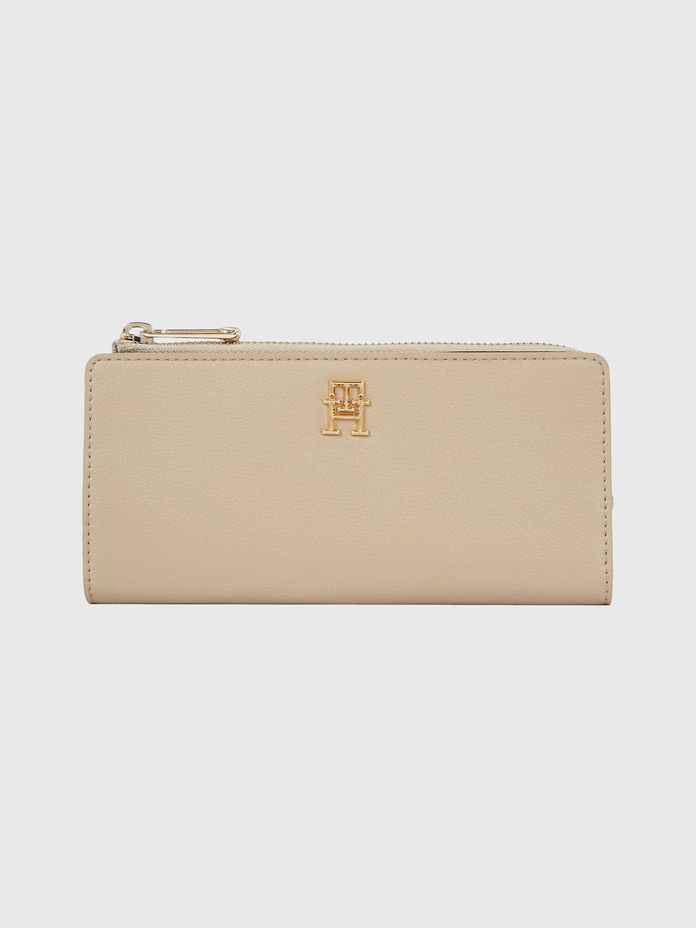Billetera Monograma Con Cierre Beige Tommy Hilfiger-0