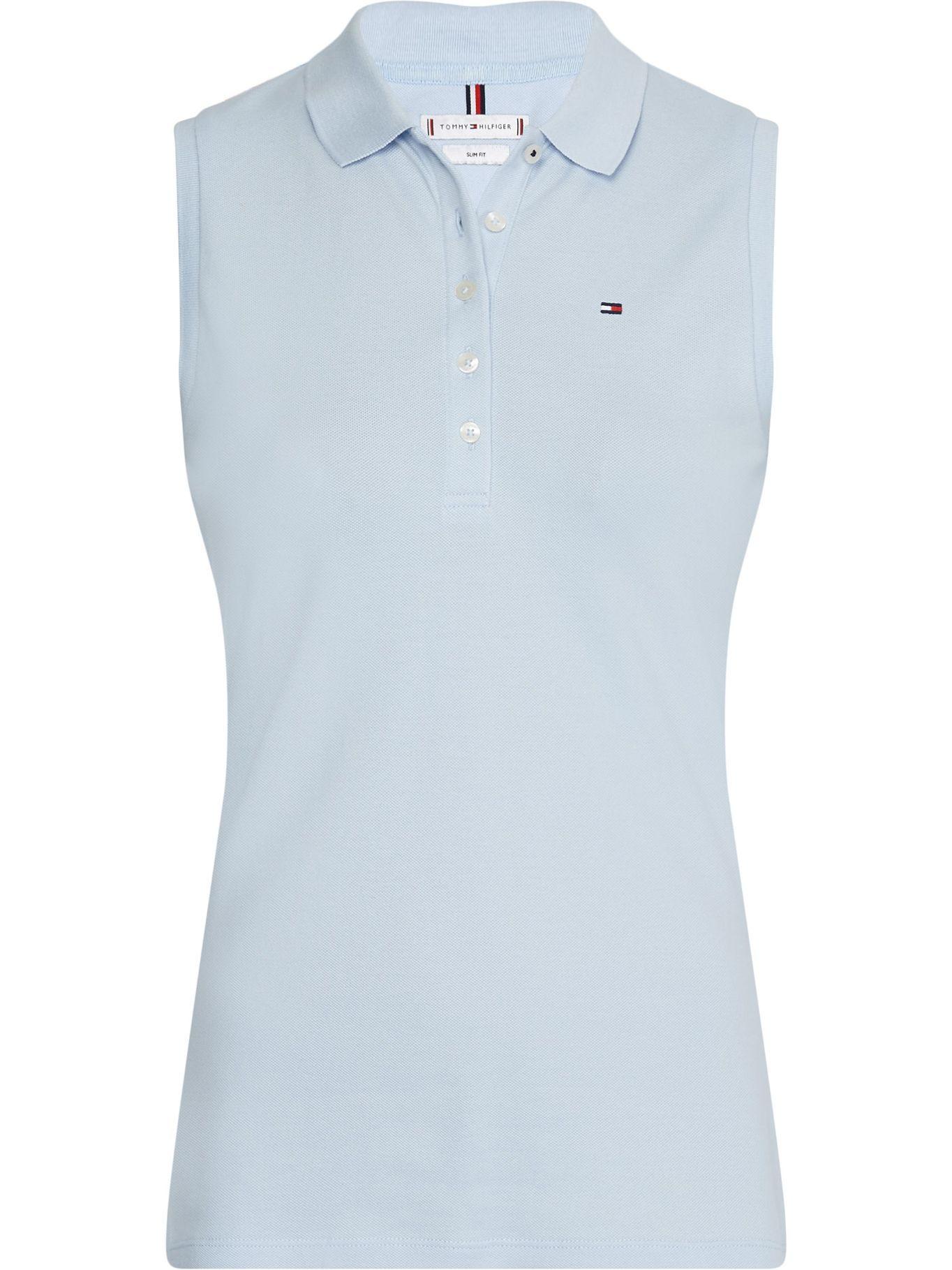 Polo Sin Mangas Cotton Celeste Tommy Hilfiger JN2-0