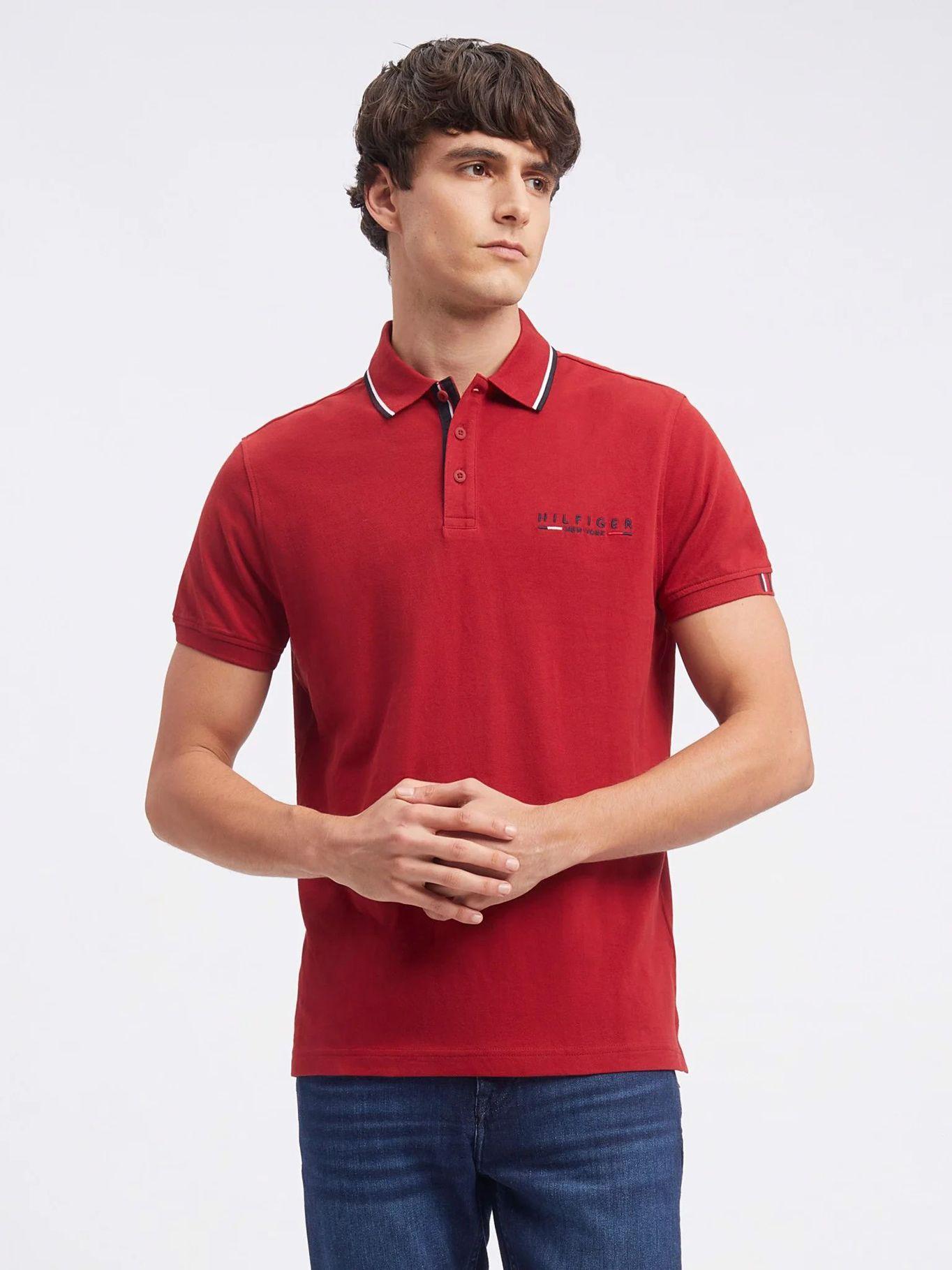 Polo Im Con Logo Bordado Rojo Tommy Hilfiger-0