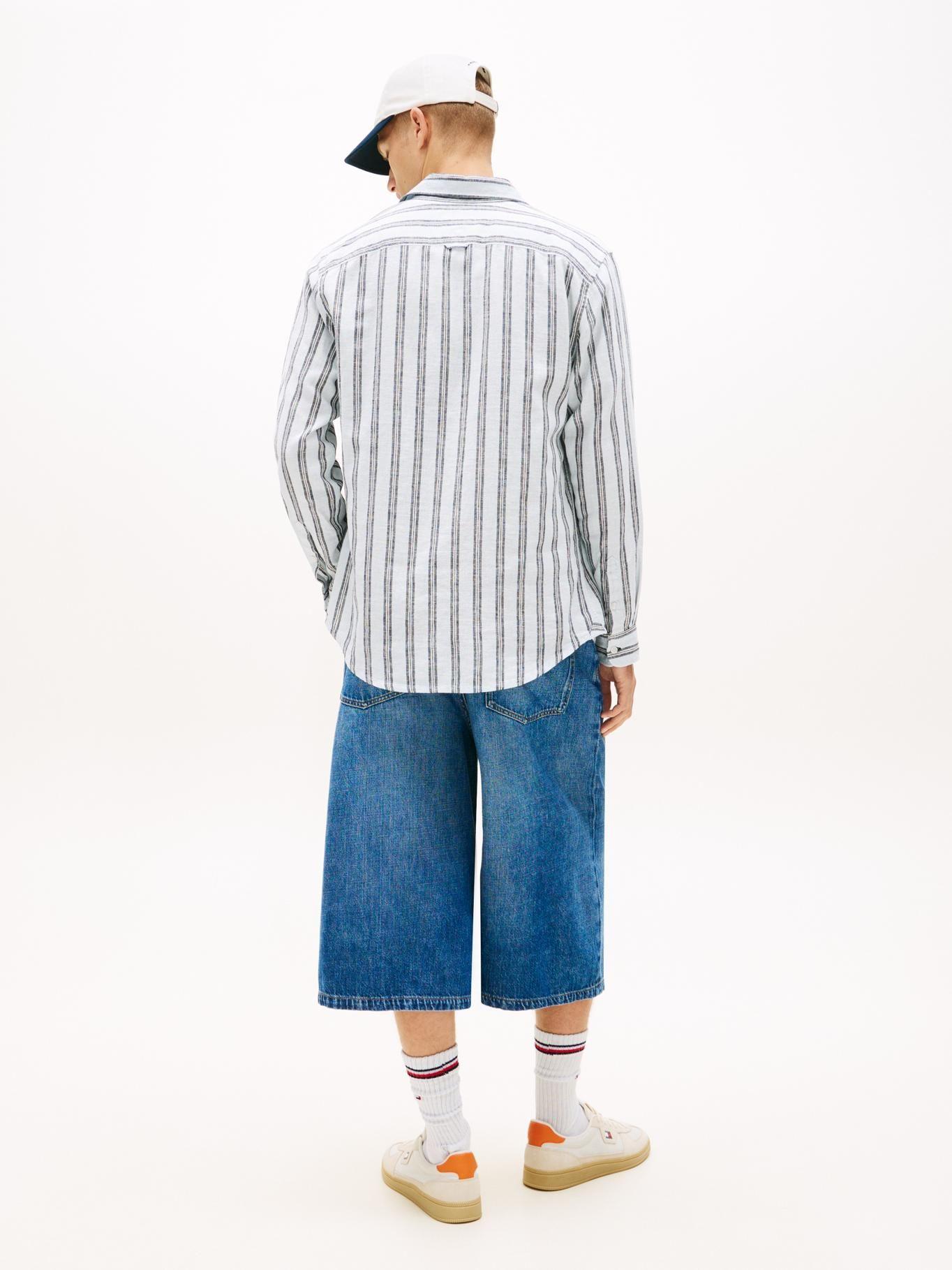 Camisa De Rayas De Lino Regular Fit-2