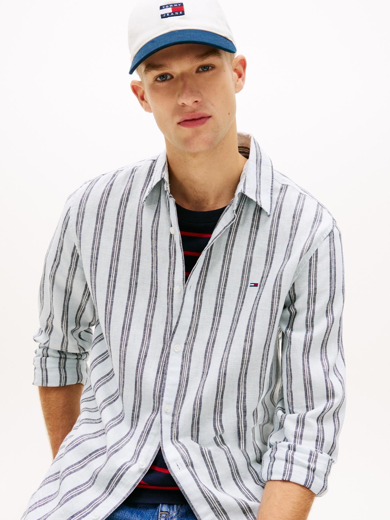Camisa De Rayas De Lino Regular Fit-3