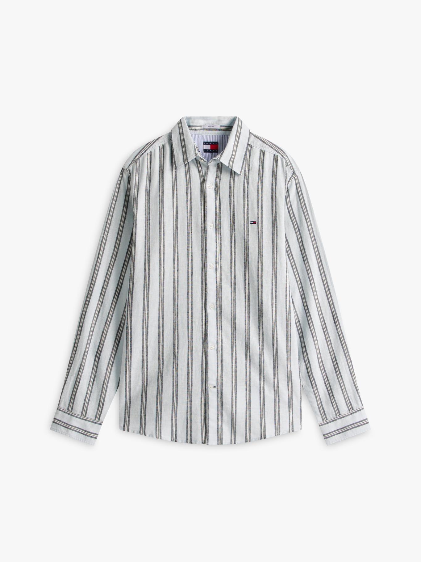 Camisa De Rayas De Lino Regular Fit-4