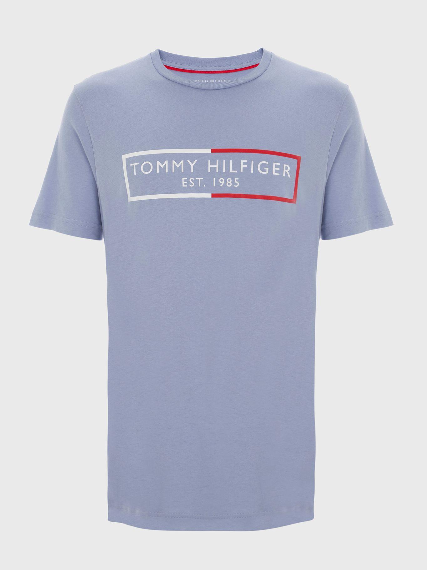 Pijama Manga Corta Essential C-Neck Celeste Tommy Hilfiger-1