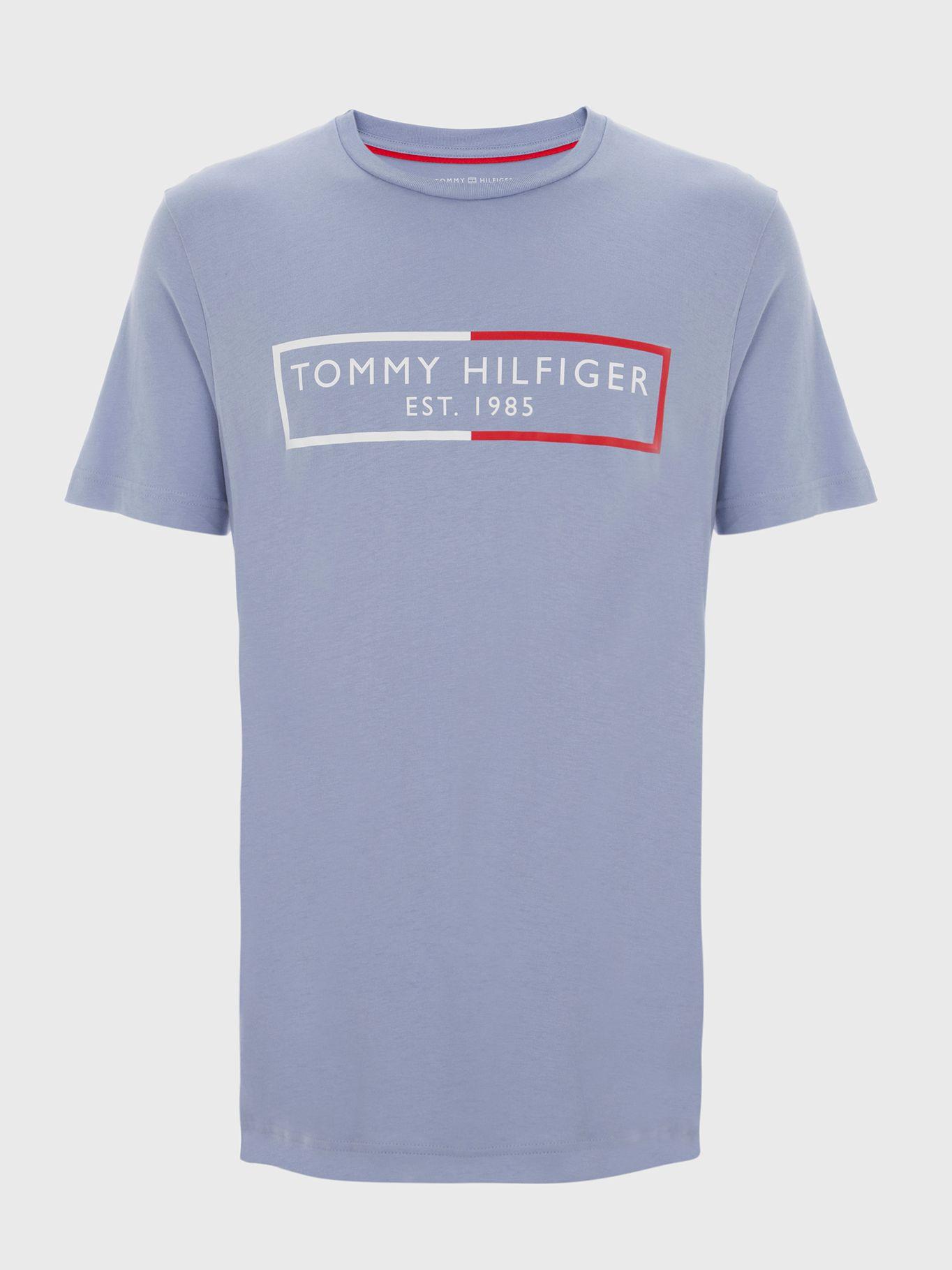 Pijama Manga Corta Essential C-Neck Celeste Tommy Hilfiger-0