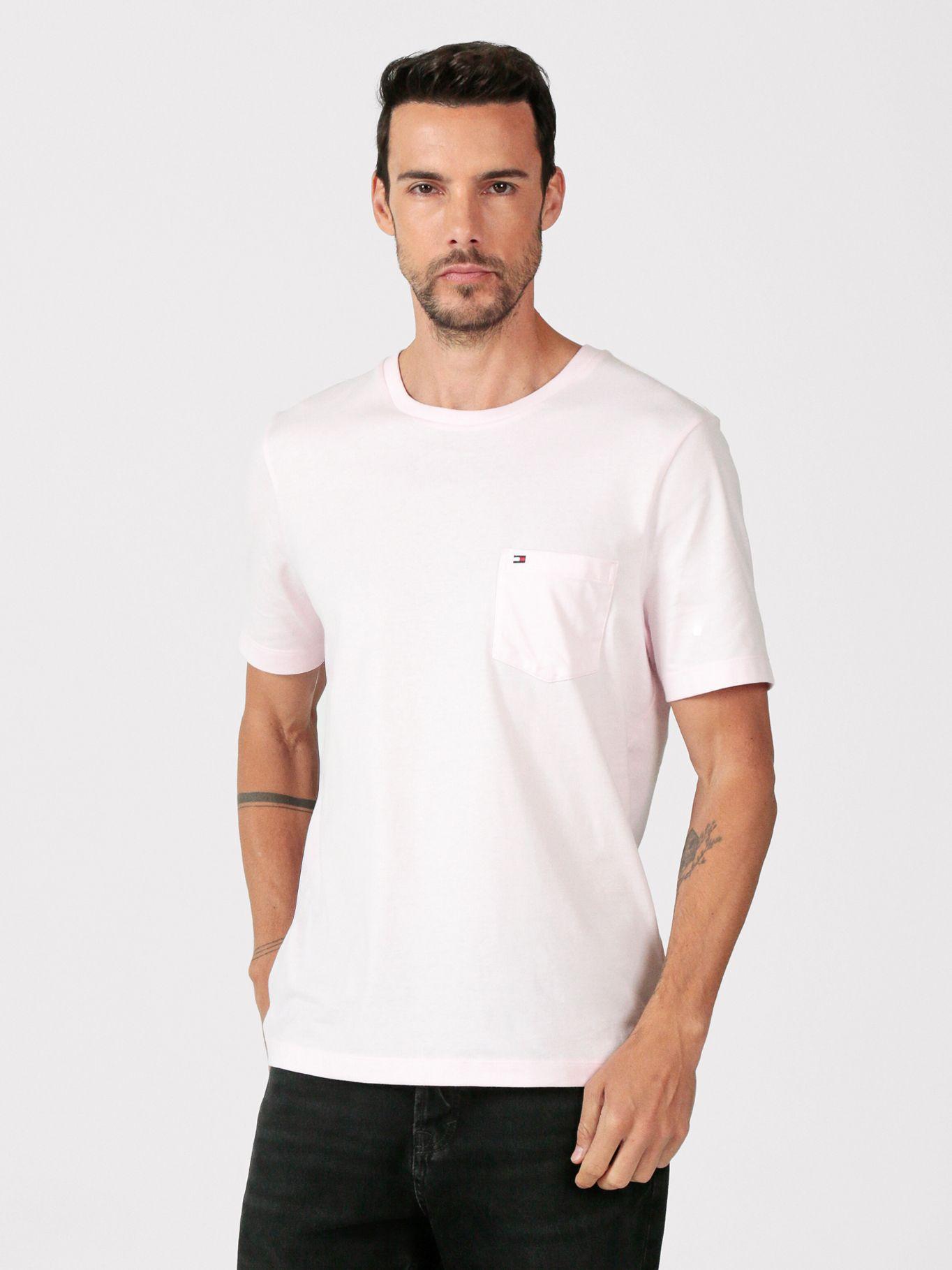 Polera Essential Solid Pocket Rosado Tommy Hilfiger-0