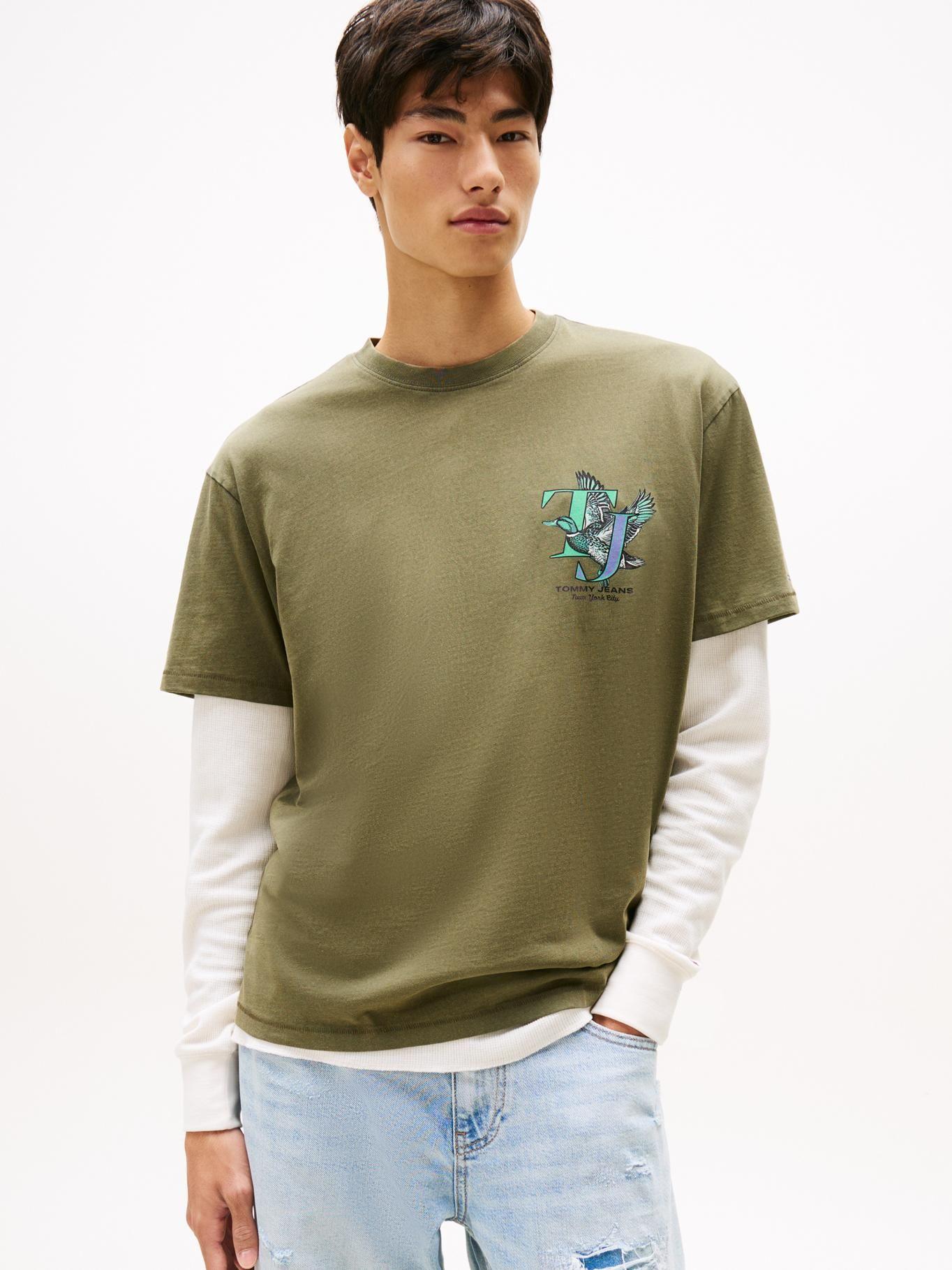 Polera Relaxed Fit Novelty Logo Verde Tommy Jeans-0