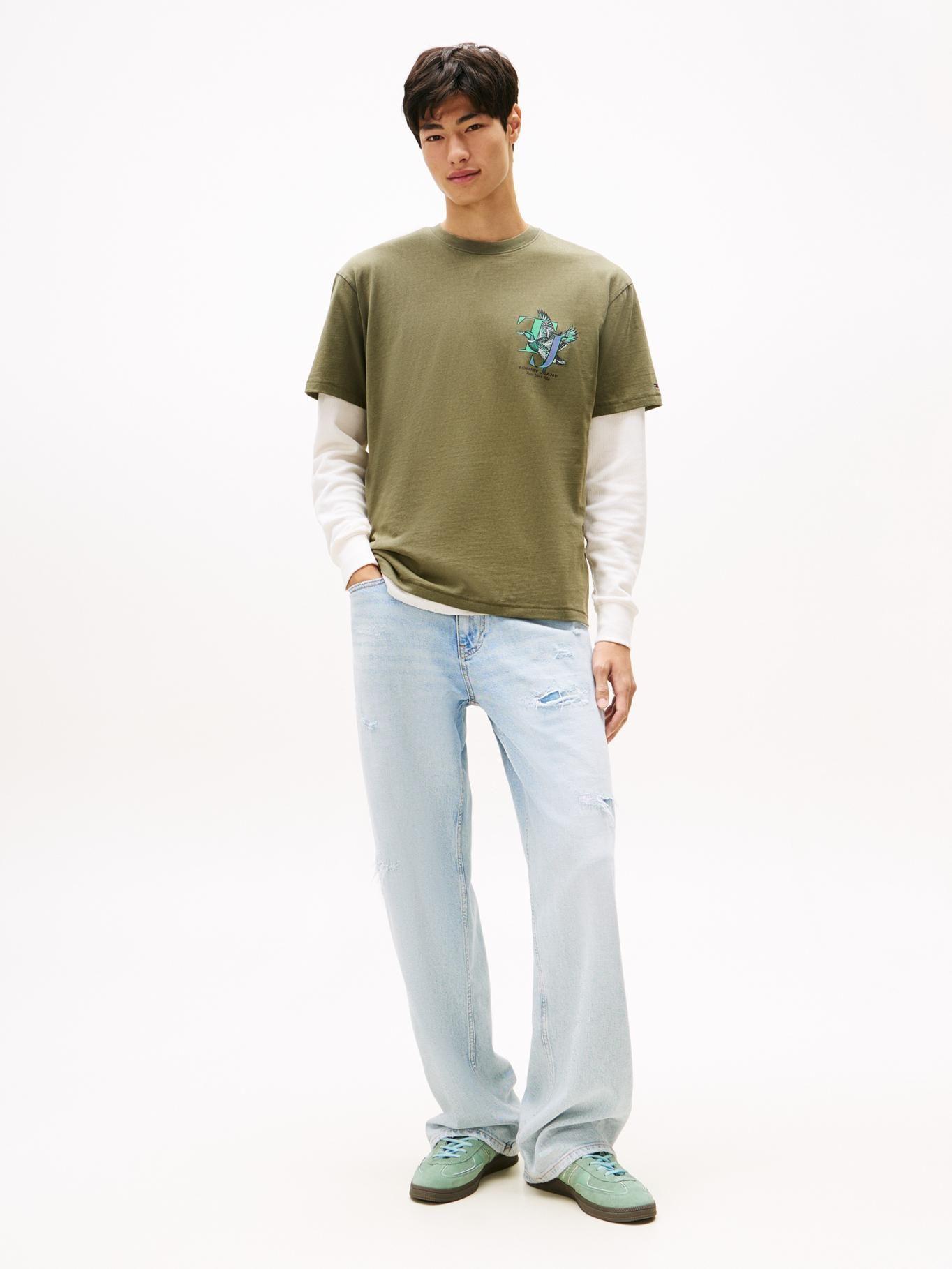 Polera Relaxed Fit Novelty Logo Verde Tommy Jeans-1