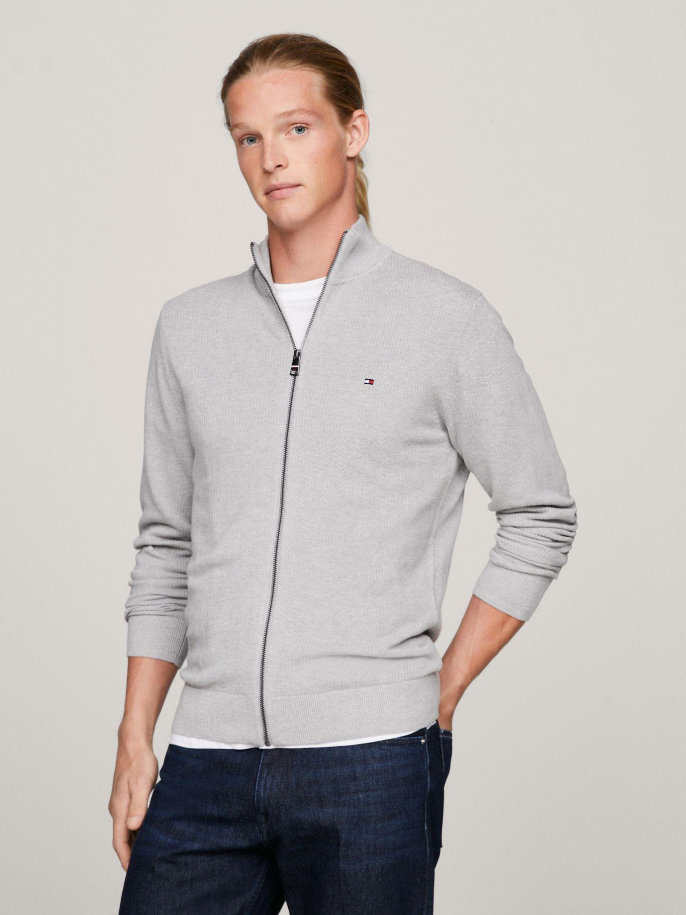 Sweater Texturizado Con Cierre Gris Tommy Hilfiger-0