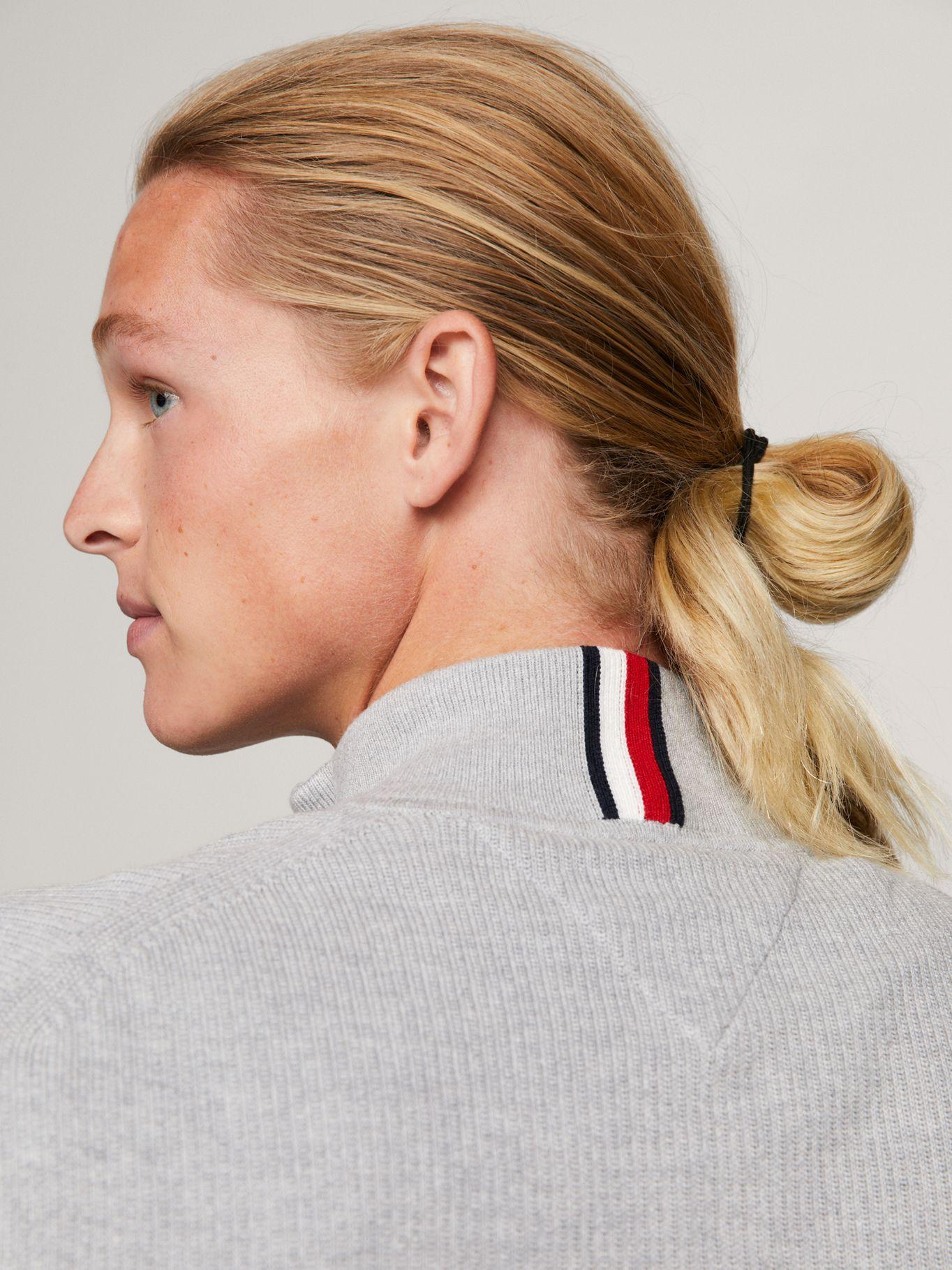 Sweater Texturizado Con Cierre Gris Tommy Hilfiger-3