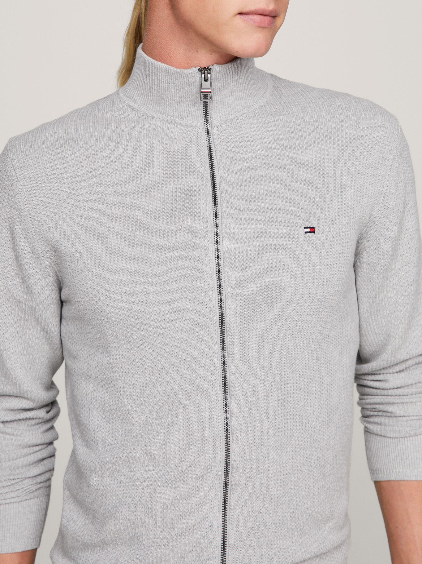 Sweater Texturizado Con Cierre Gris Tommy Hilfiger-4