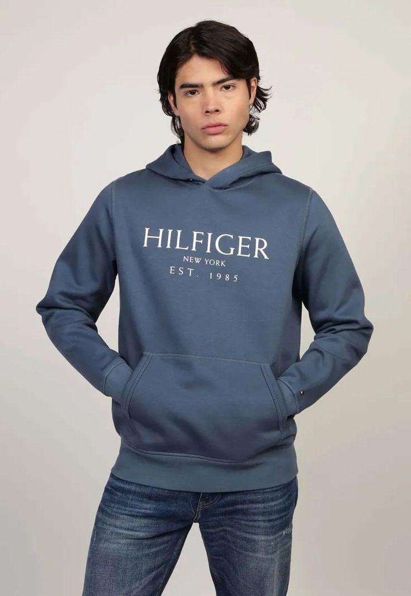 Polerón Hoodie Con Logo Azul Tommy Hilfiger-0