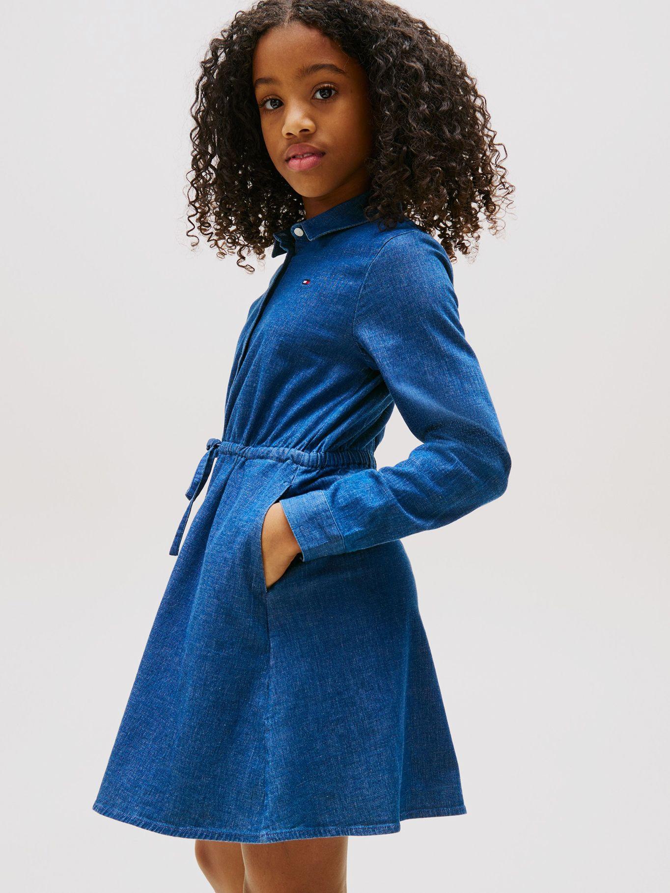 Vestido Denim Con Logo Azul Tommy Hilfiger-2