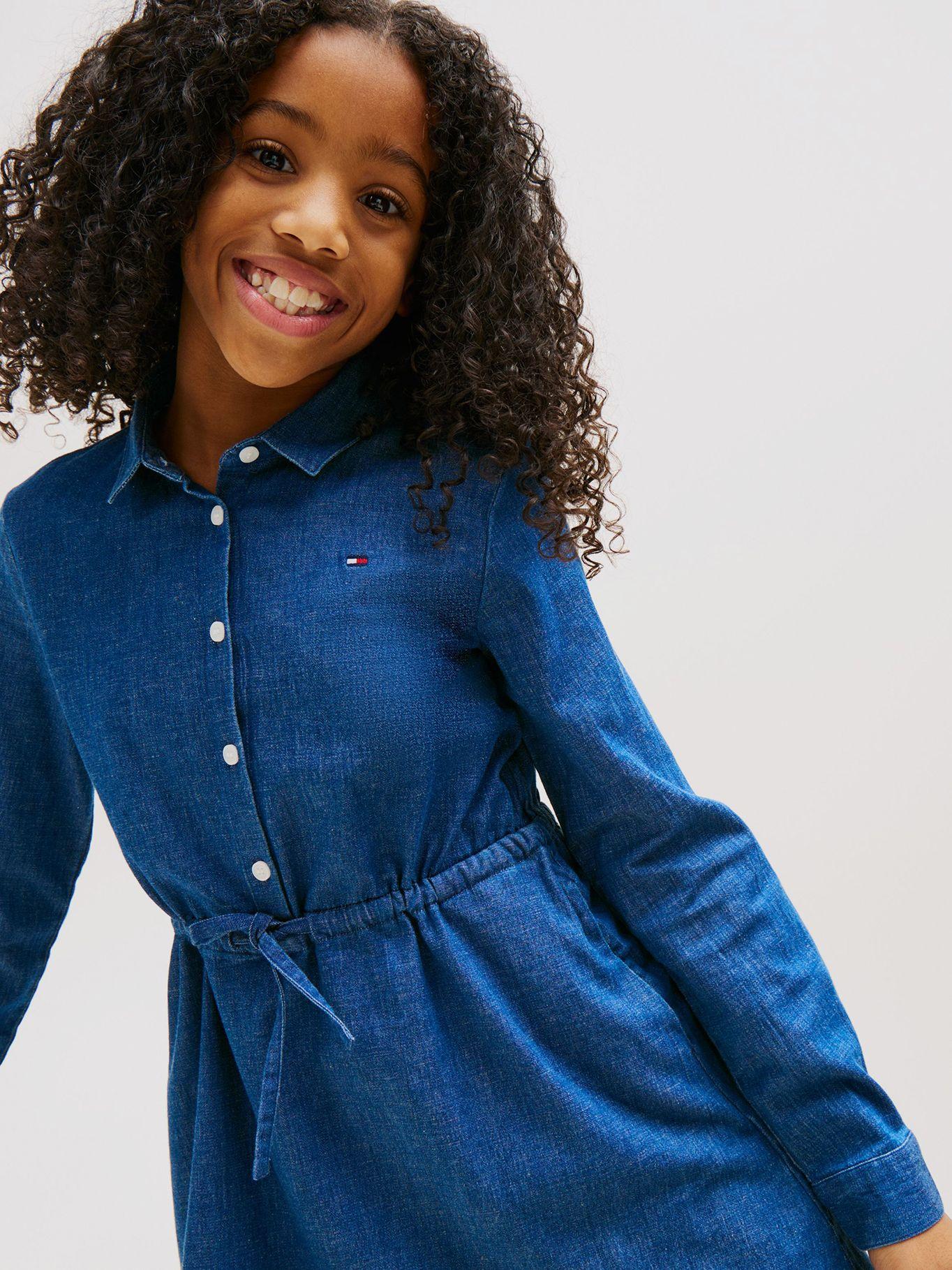 Vestido Denim Con Logo Azul Tommy Hilfiger-3