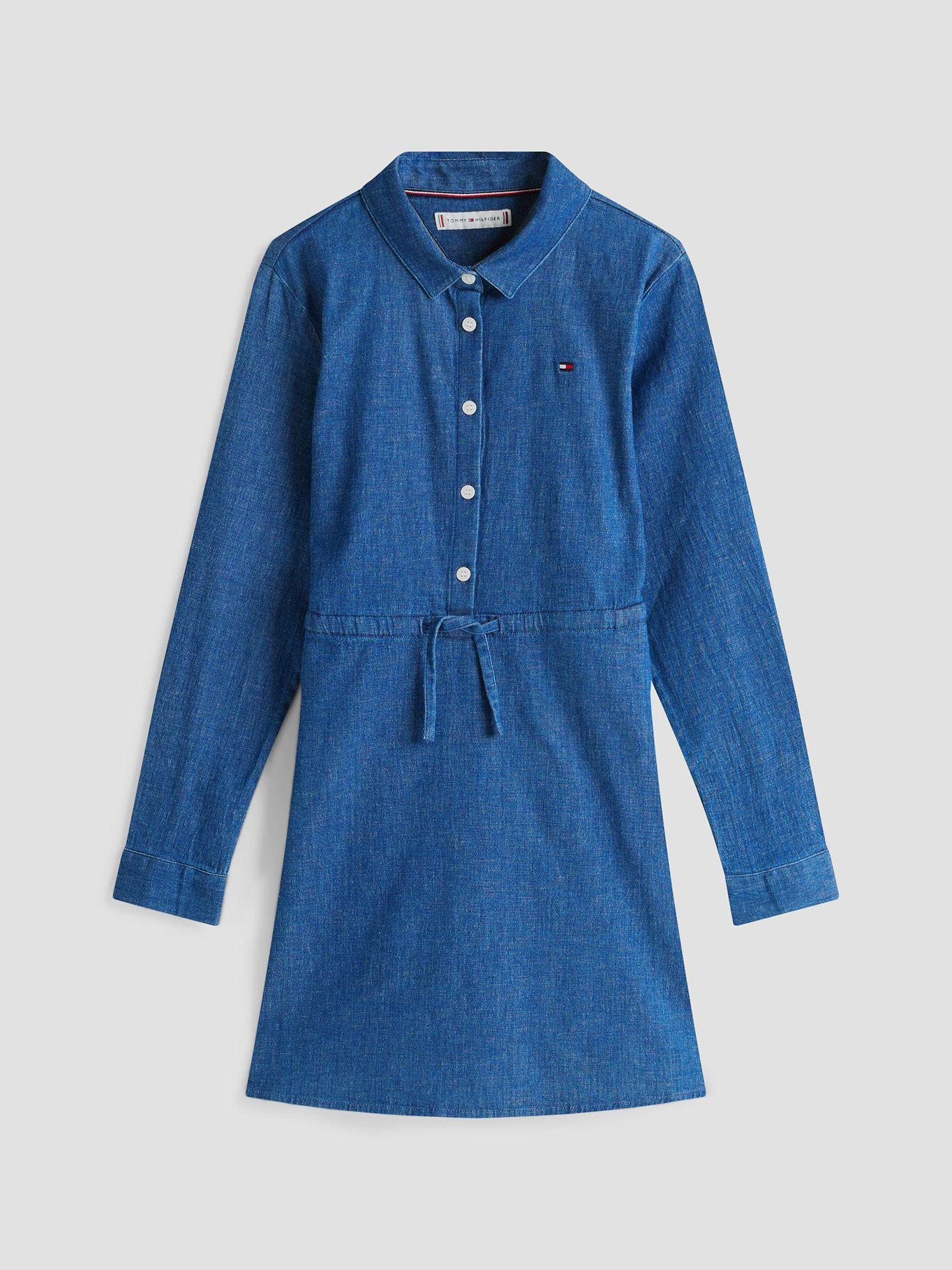 Vestido Denim Con Logo Azul Tommy Hilfiger-4
