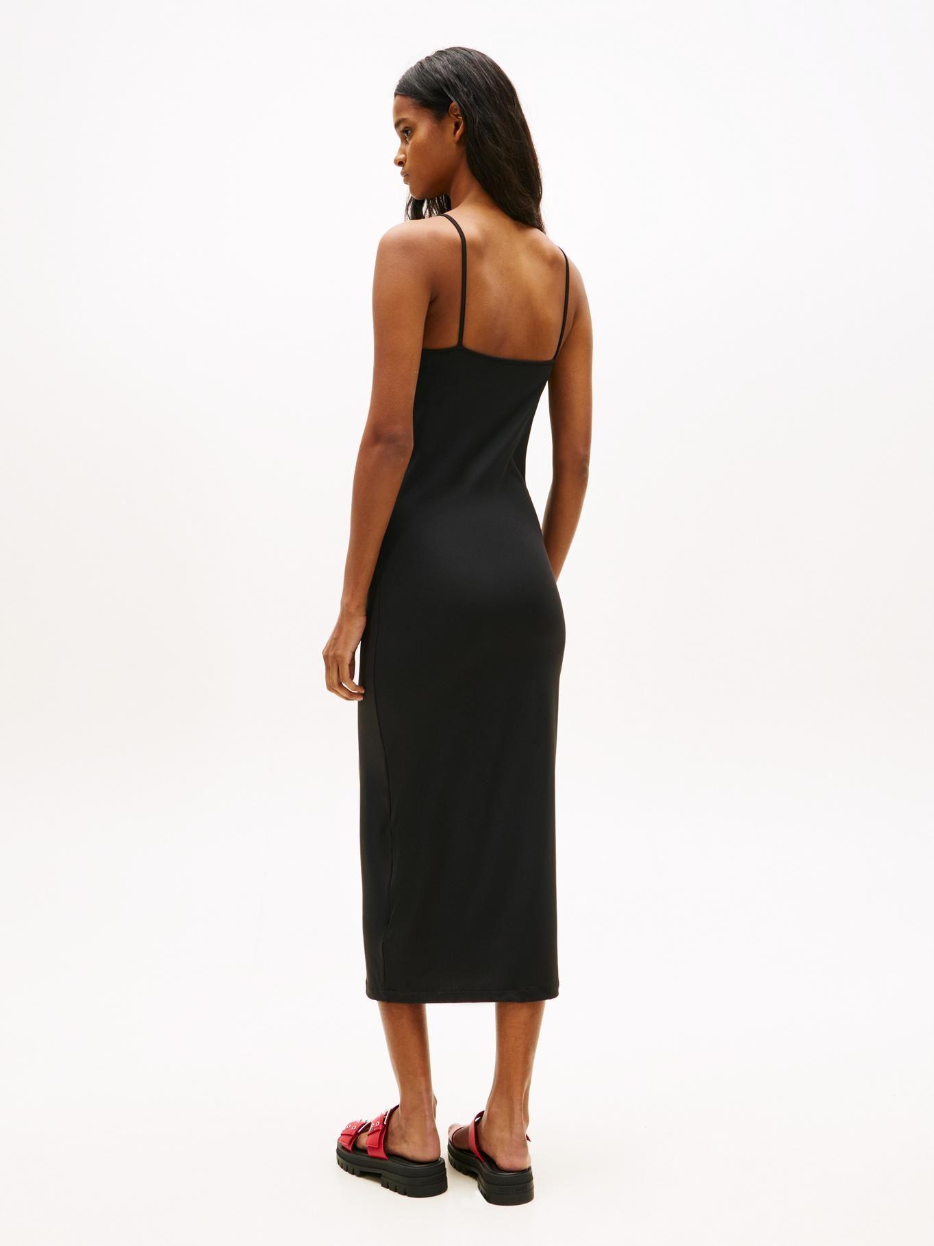 Vestido Midi Con Logo Script Plateado-1