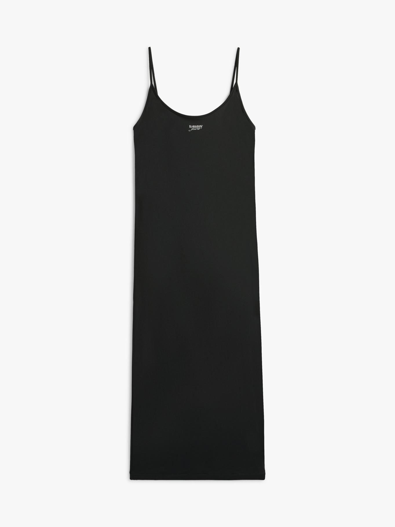 Vestido Midi Con Logo Script Plateado-4