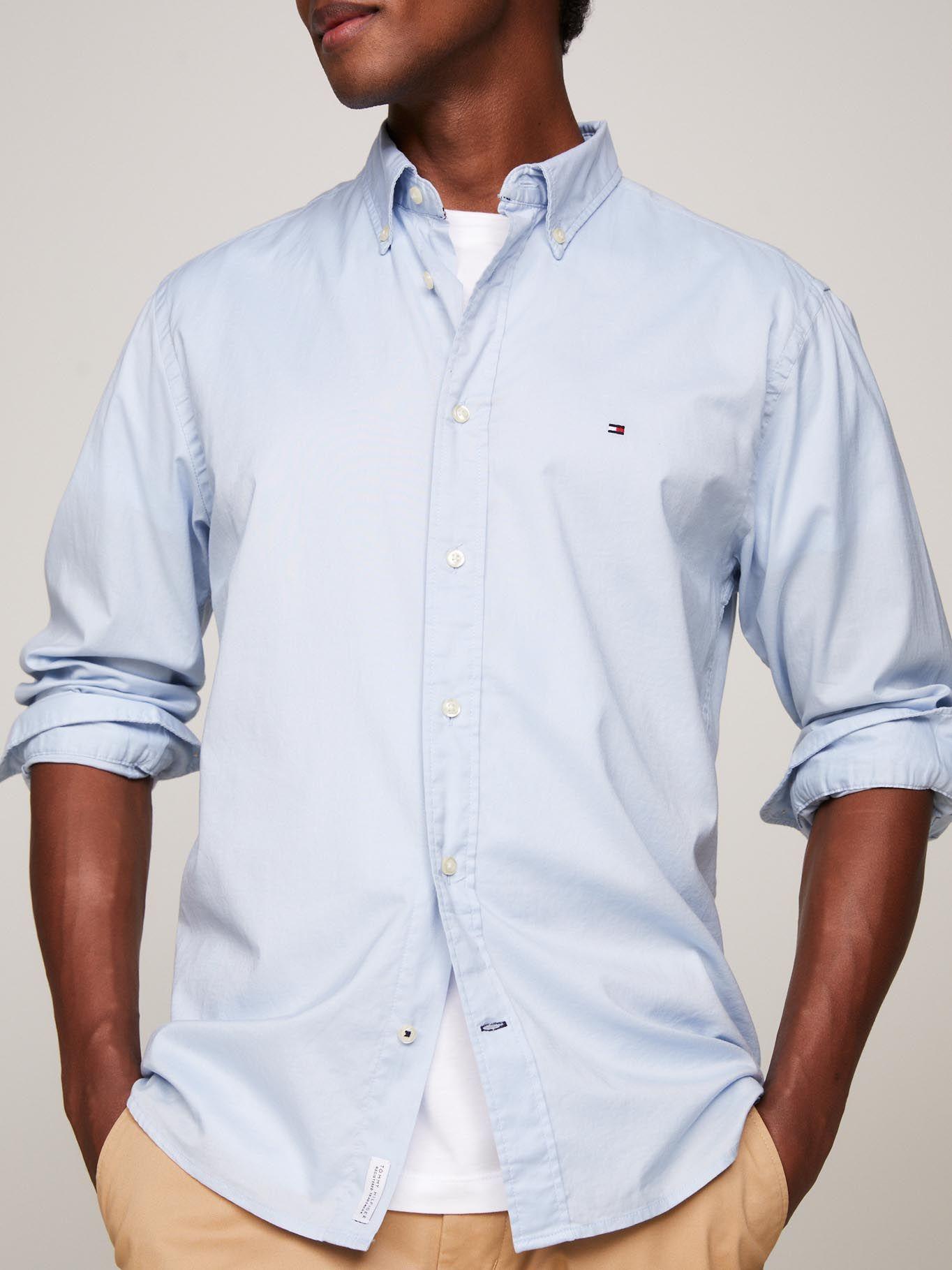 Camisa Core Flex De Popelín Celeste Tommy Hilfiger-2