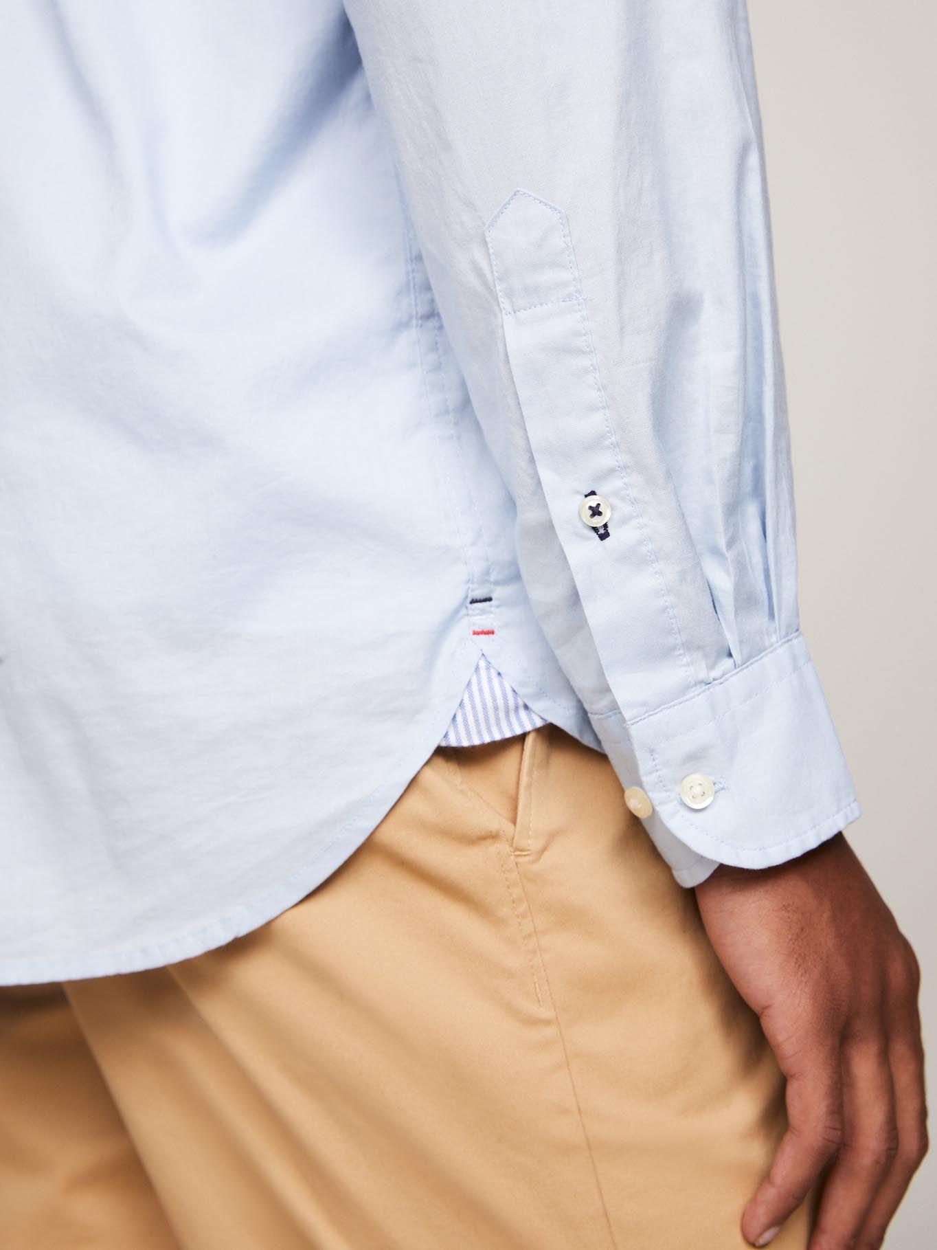 Camisa Core Flex De Popelín Celeste Tommy Hilfiger-3