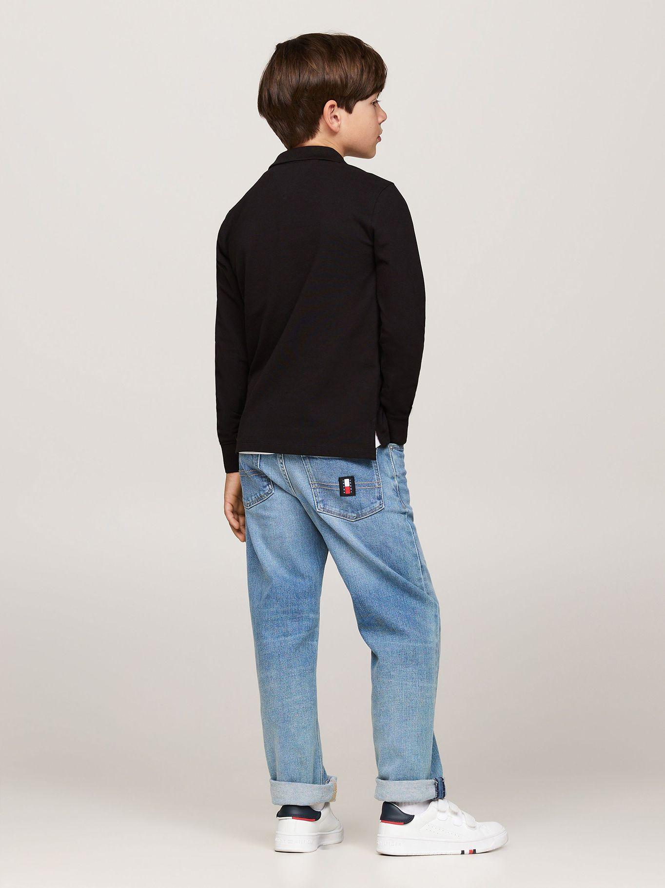 Polo Solid Niño Logo Fl Negro Tommy Hilfiger-2