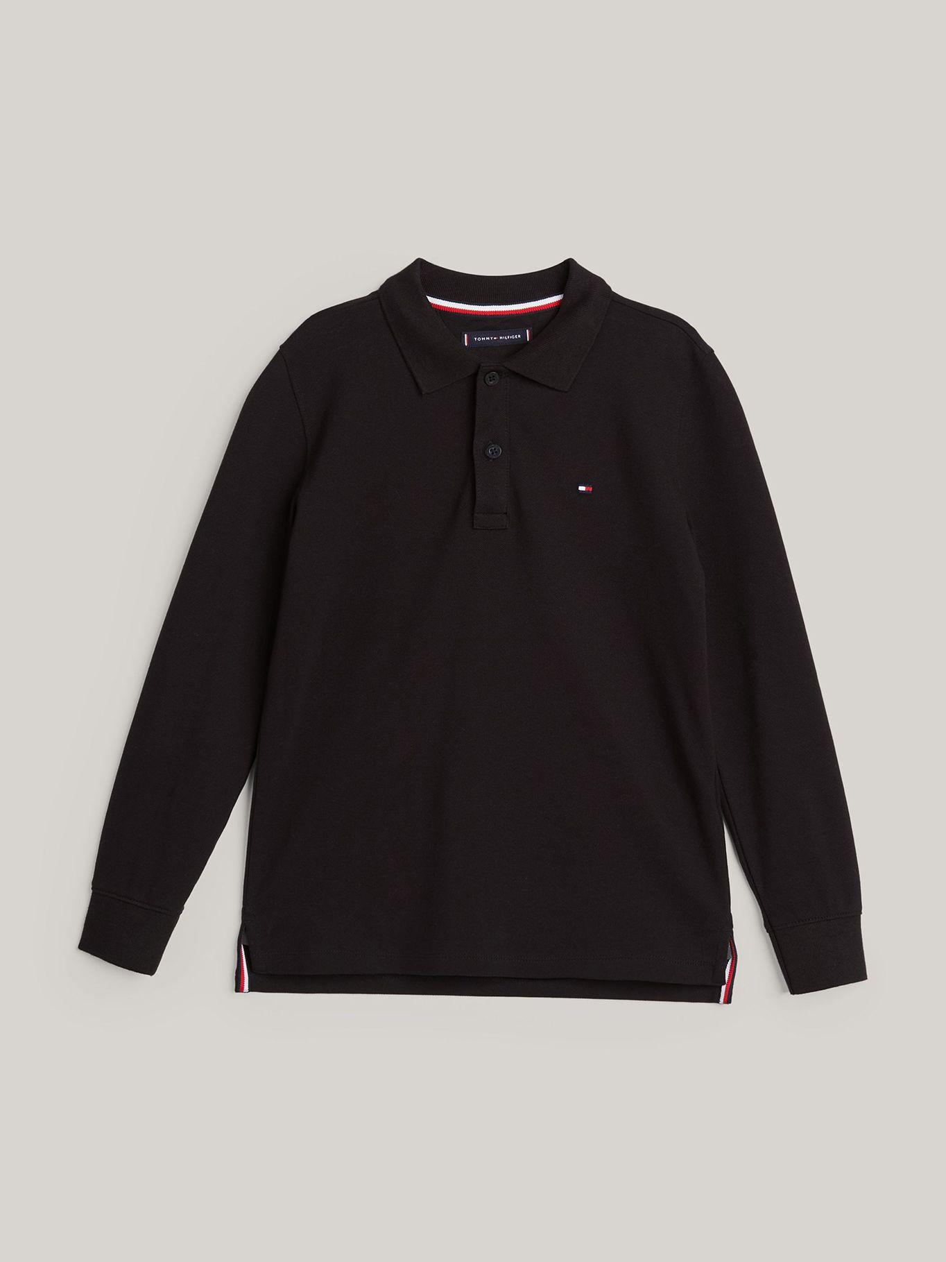 Polo Solid Niño Logo Fl Negro Tommy Hilfiger-4