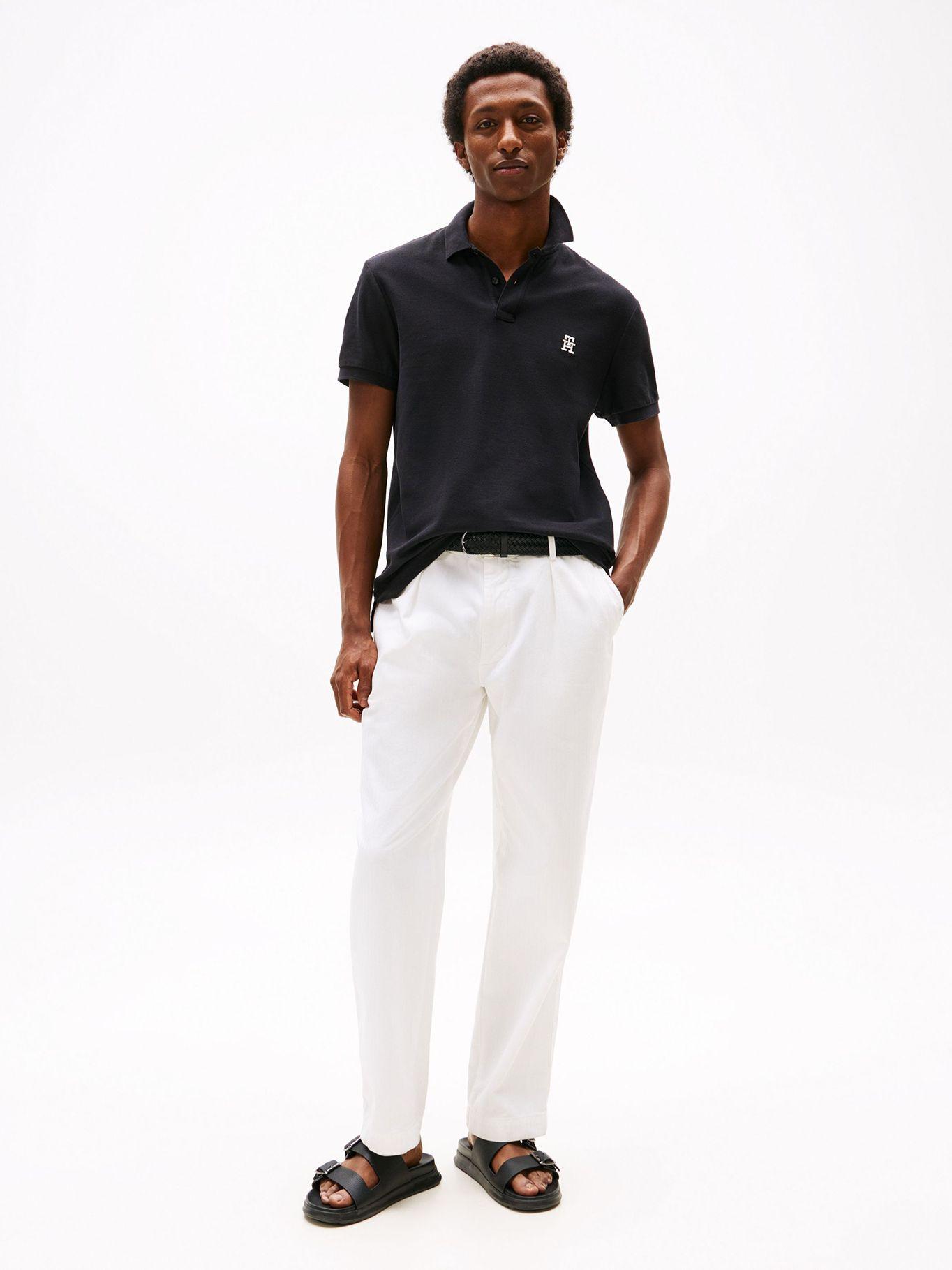 Polo Con Logo De Monogram Negro Tommy Hilfiger-1